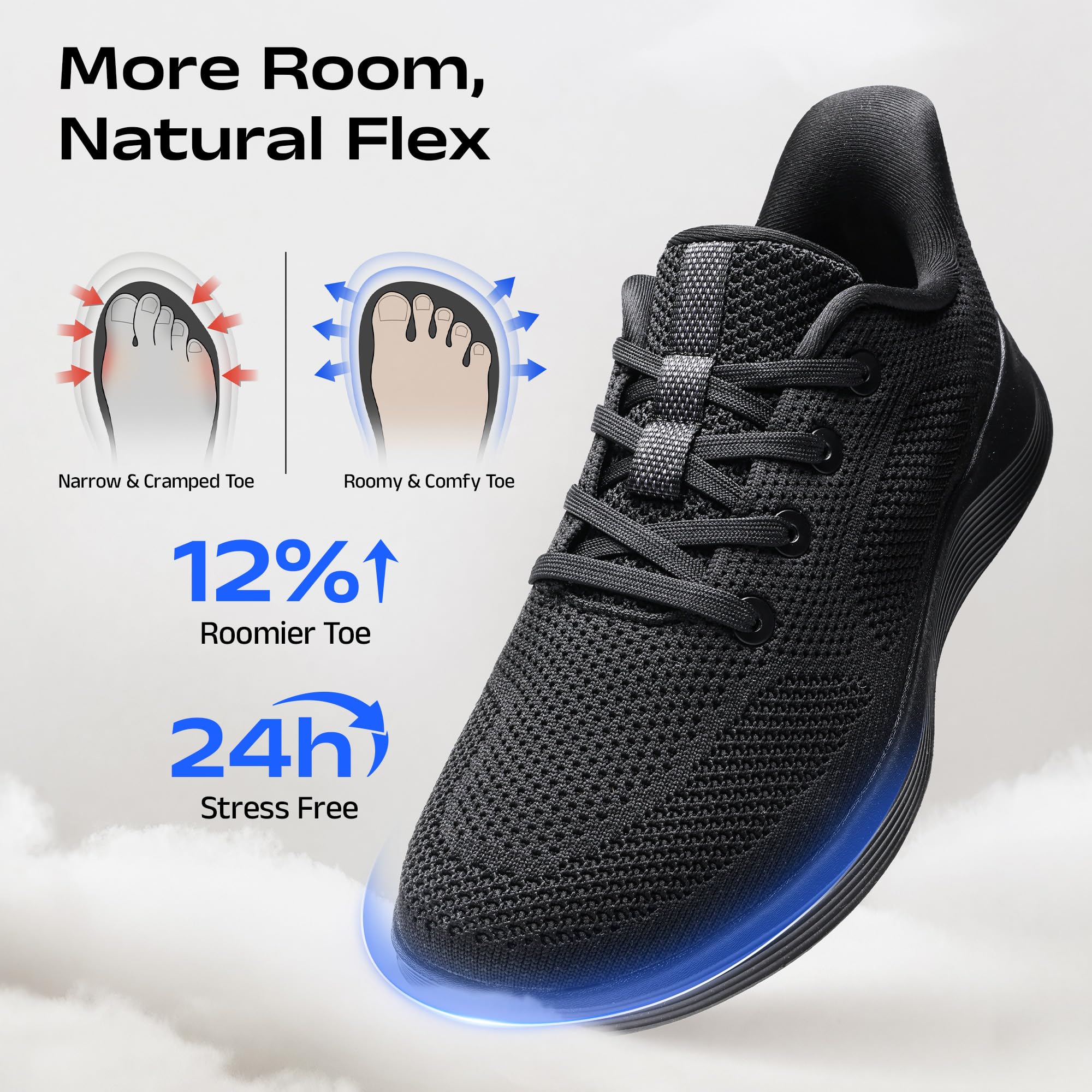 Bruno Marc Men's Hands Free Slip on Rommy Toe Walking Shoes Lightweight Breathable Comfortable Casual Sneakers — view 5
