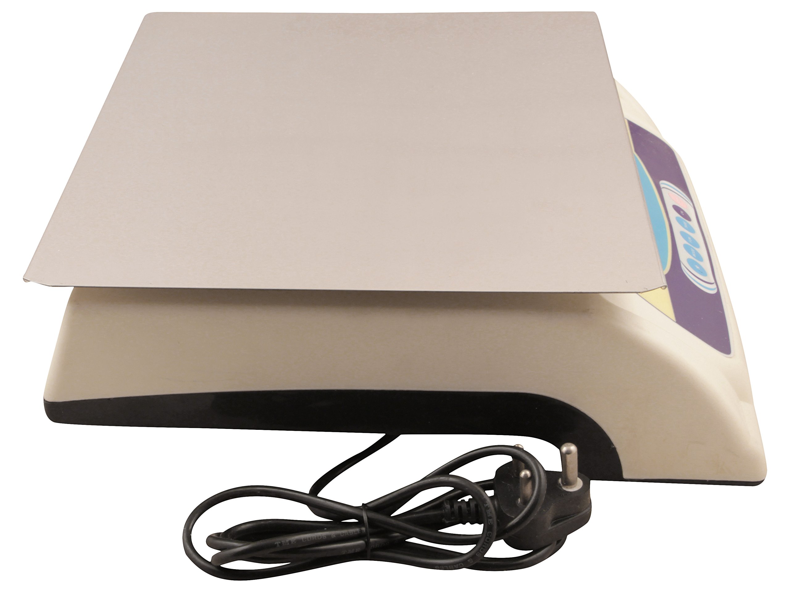 Goldtech Plastic Commercial Weighing Machine with Pole Display (35 cm x 35 cm x 10 cm, White)