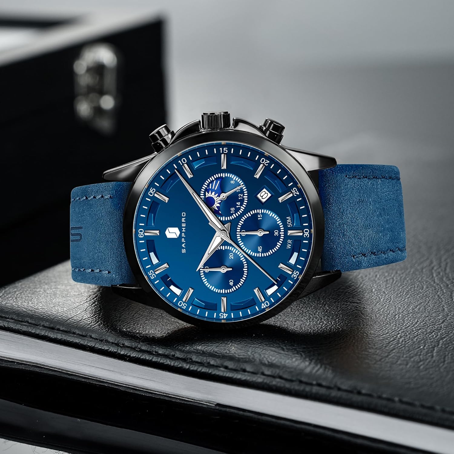 BY BENYAR Herrenuhr Uhren Herren Wasserdicht Herrenuhren Chronograph m?nner Armbanduhr für Herren Eleganz Lederarmband/Edelstahl Quarz Geburtstags/Weihnachts Gold/Silber/Blau/Schwarz - Image 7