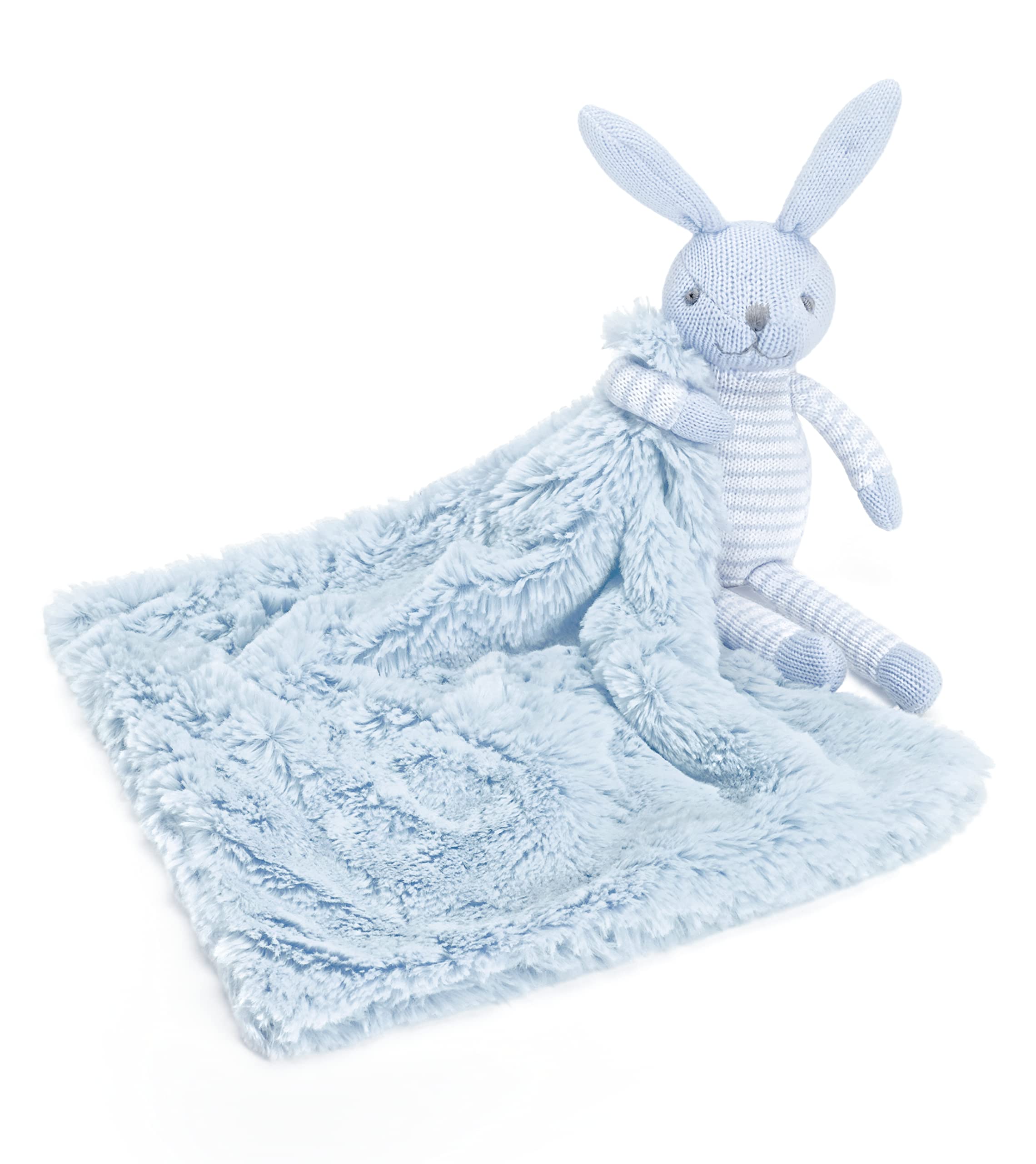 Mousehouse Gifts - Baby Blanket with Blue Rabbit Comforter Teddy, Swaddle for Newborns and Toddlers