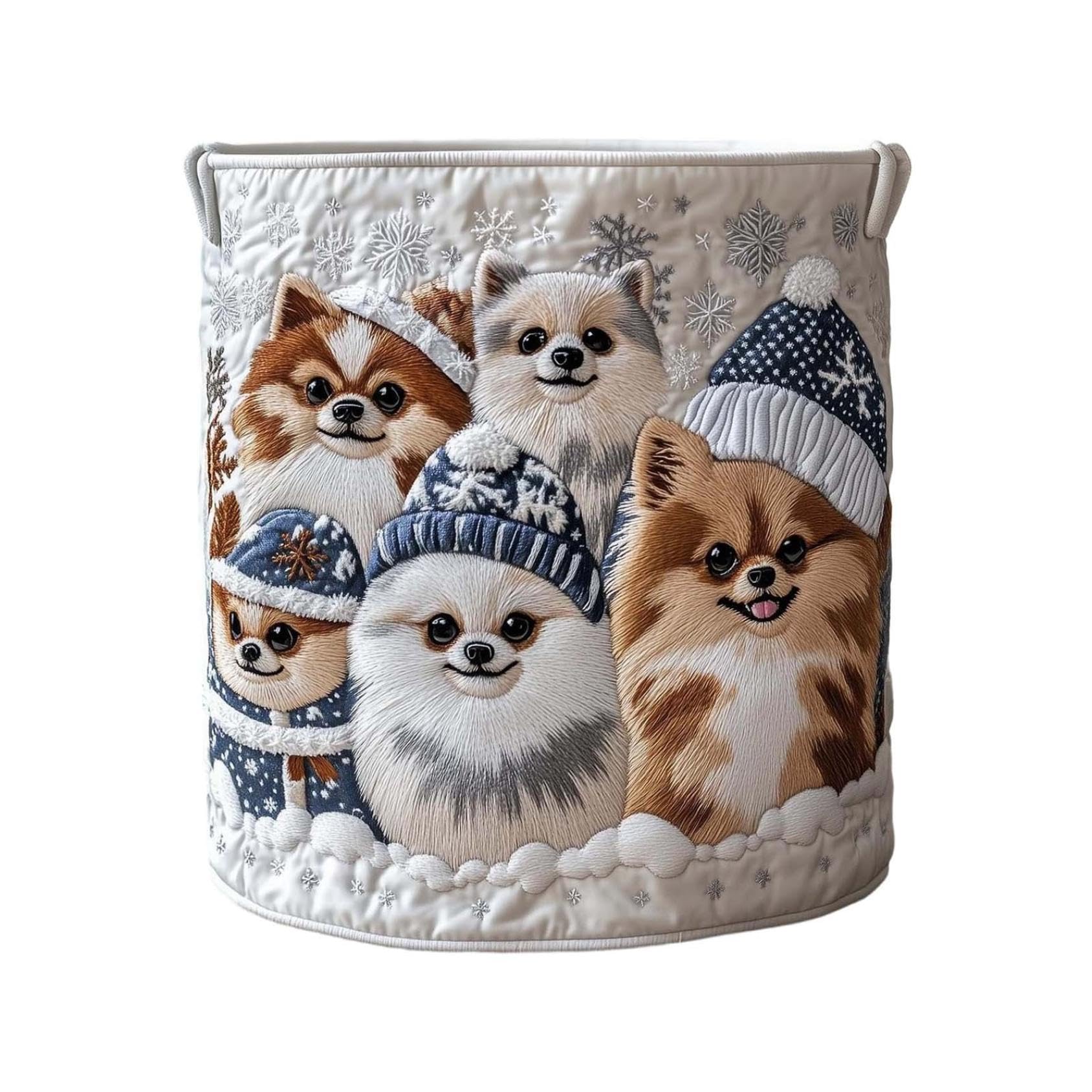 Quilted Laundry Basket, Boho Fabric Floral Animal Digital Print Storage Hamper, Organizer Bin Blankets for Nursery Bedroom Laundry Room Clothes Toys (C-35cm) — view 13