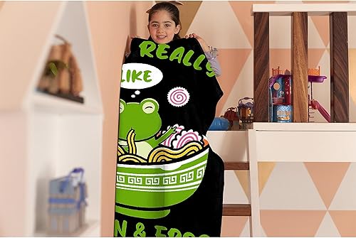 Miniatura 3 de Manta personalizada con nombre "I Just Really Like Noodle Frog", regalo divertido para niñasniños, para sofá, cama, dormitorio, sala de estar, manta