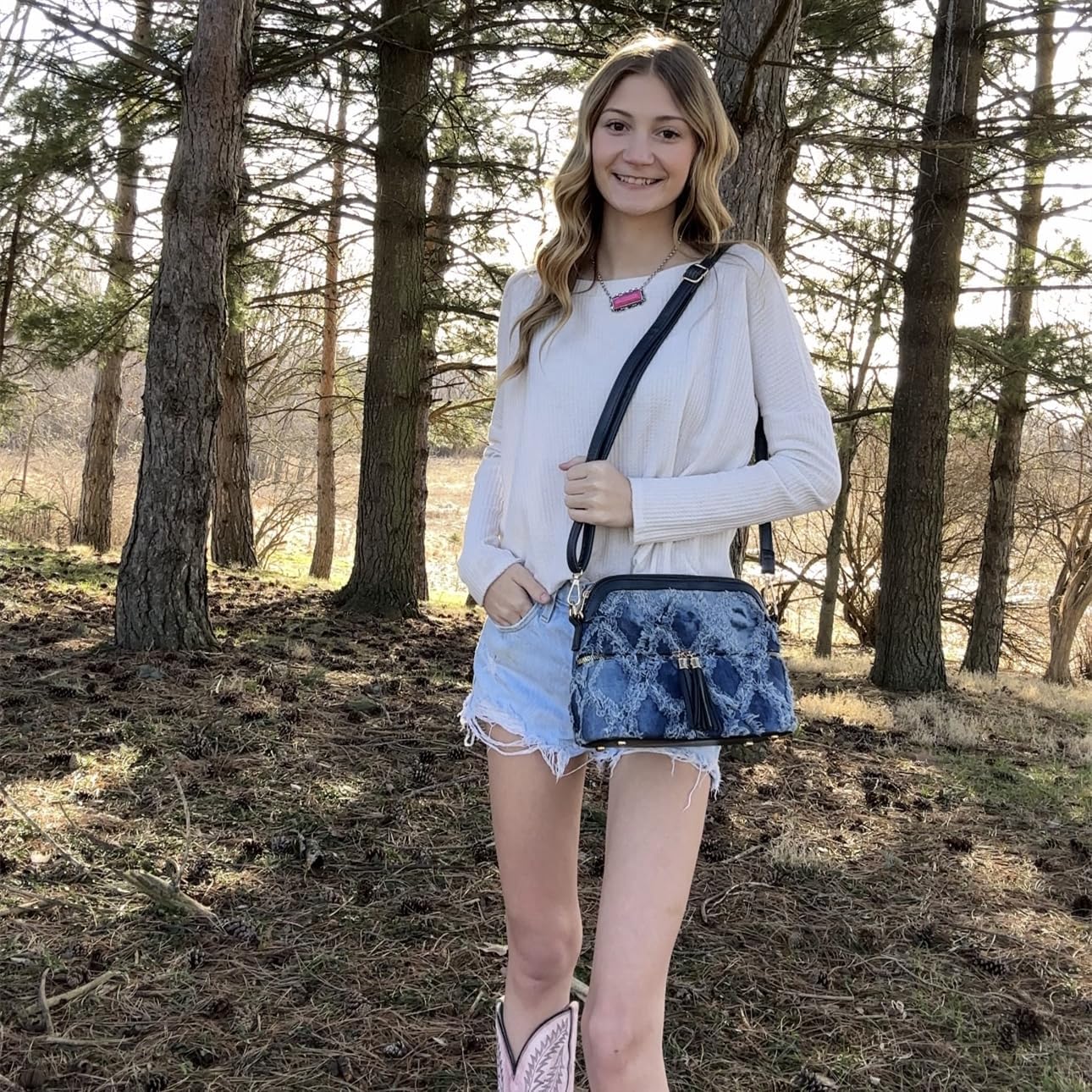 Dasein Women Tassel Zipper Pocket Crossbody Bag Shoulder Purse Fashion Travel Bag with Multi Pockets - Image 2