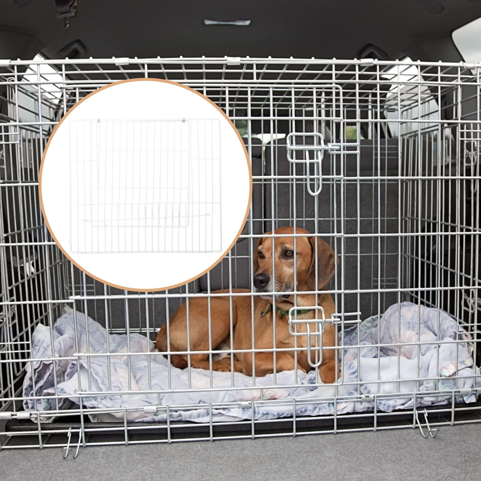 BETOOKY Selbstgemacht Eisendraht Haustiertür mit Bruch und Verschleißfestem Gitterstabmattenzaun für Hunde und Katzen Eleganter Weißer Schutz für Hundezäune und Gehege