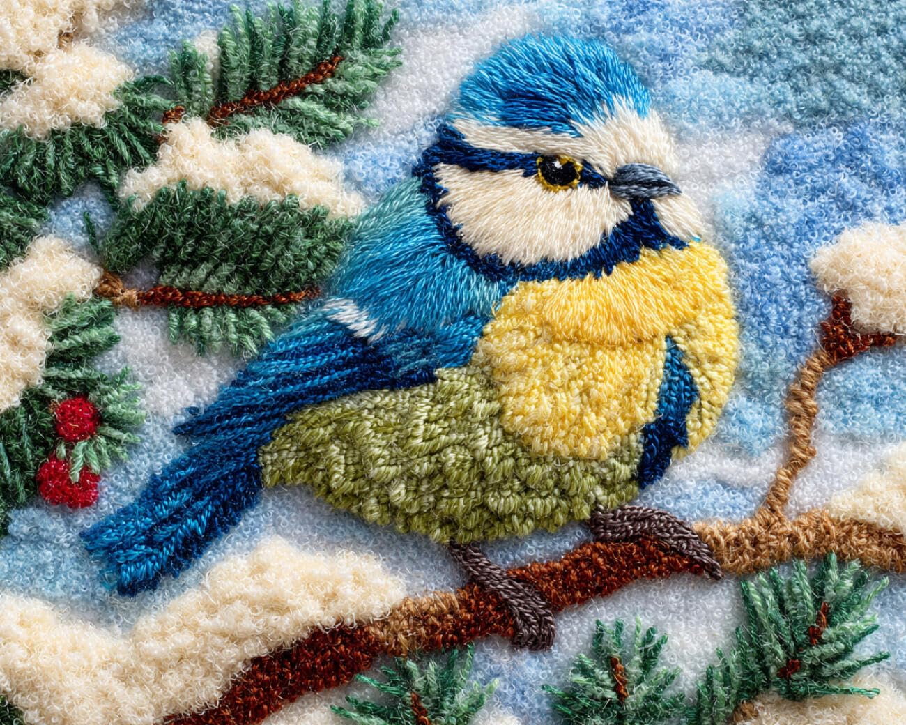 AMBATTERY Latch Hook Tapestry Kit Birds in the Tree 55x75cm
