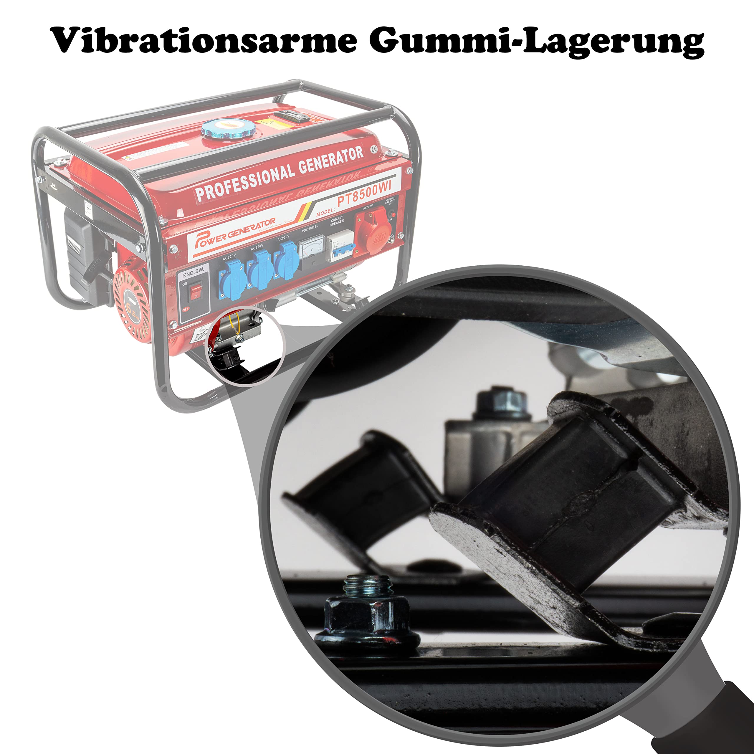 Stromgenerator mit Benzin | Stromerzeuger mit Zubehör | Notstromaggregat leise | 5 Steckdosen 3x 230V / 1x 400V / 1x 12 V | 6,5 PS (Stromgenerator mit Zugstarter)