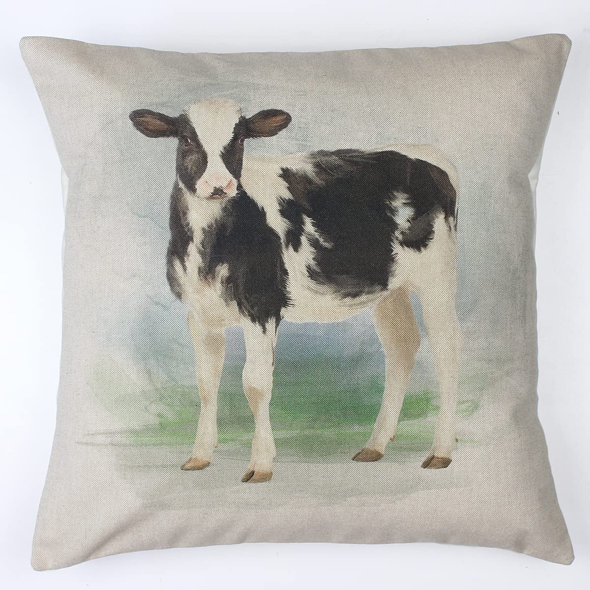 Harrison Cropper Country Animal Print Cushion Cover Stags Hare Cow Pig Pheasant Duck (Bella Cow, 16")
