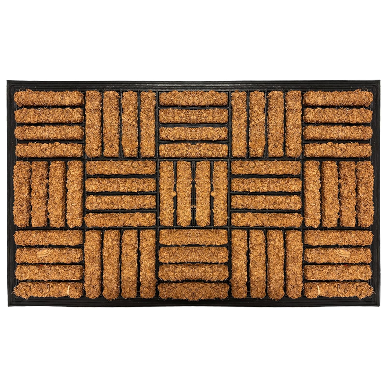 EDS Coco Coir Door Mat with Rubber Backing Floor Mat Outdoor Mat Heavy Duty Doormats Shoe Scrapper Removes Grass and Dirt, for Front Door, Patio and Entrance (45 X 75 CM) (PACK OF 1)