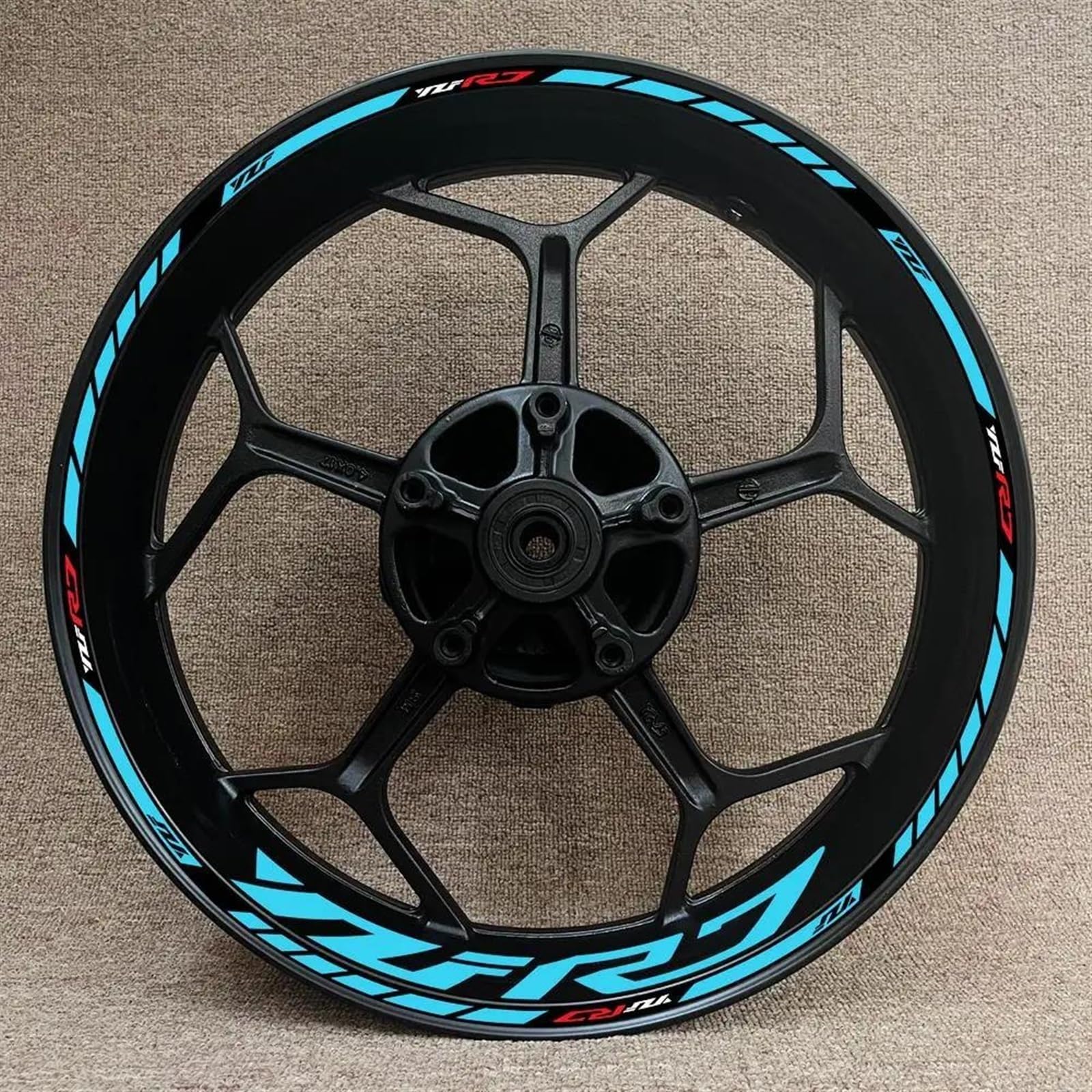 Yueyzhk Style 24 Motorcycle Wheel Sticker Racing Rim Stripe Decal Decoration Accessories For Yamaha Yzfr7 Yzf-R7(Style 24)