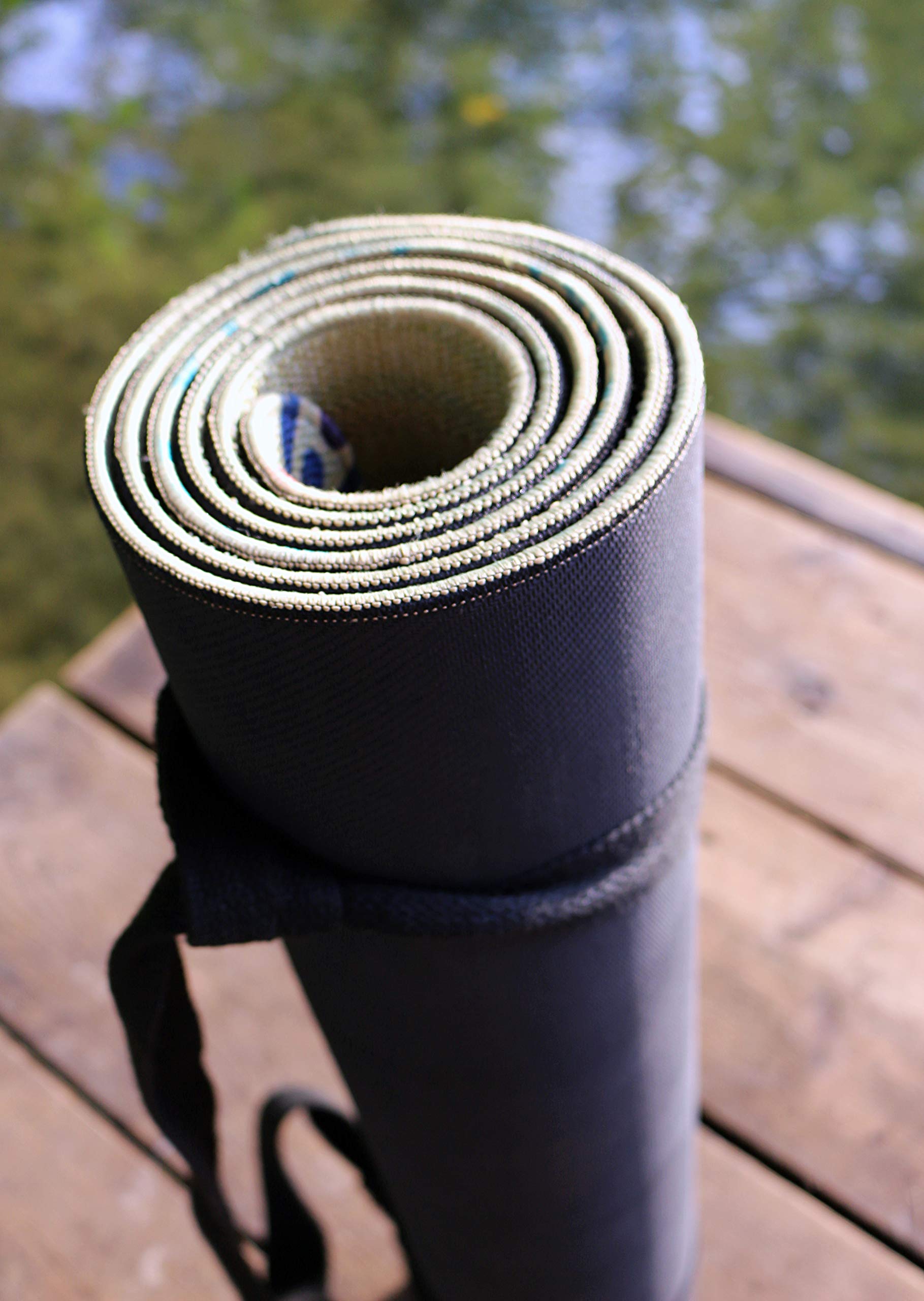 Eco Yogamatte rutschfest aus Jute und Naturkautschuk mit Tragegurt (183 x 68 x 0,5 cm)