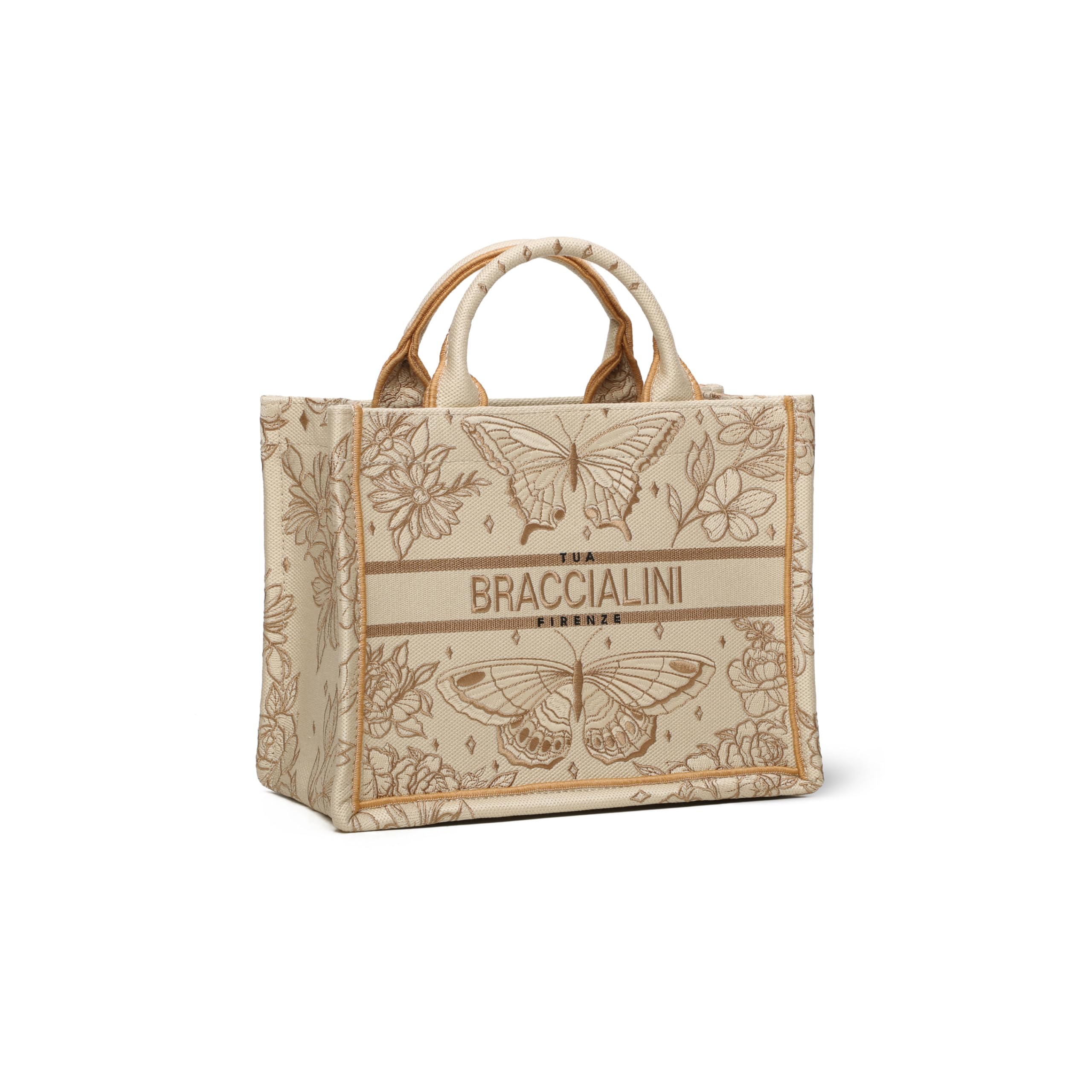 Braccialini Borsa a Mano Donna Linea Queen firmata Tessuto con Pochette