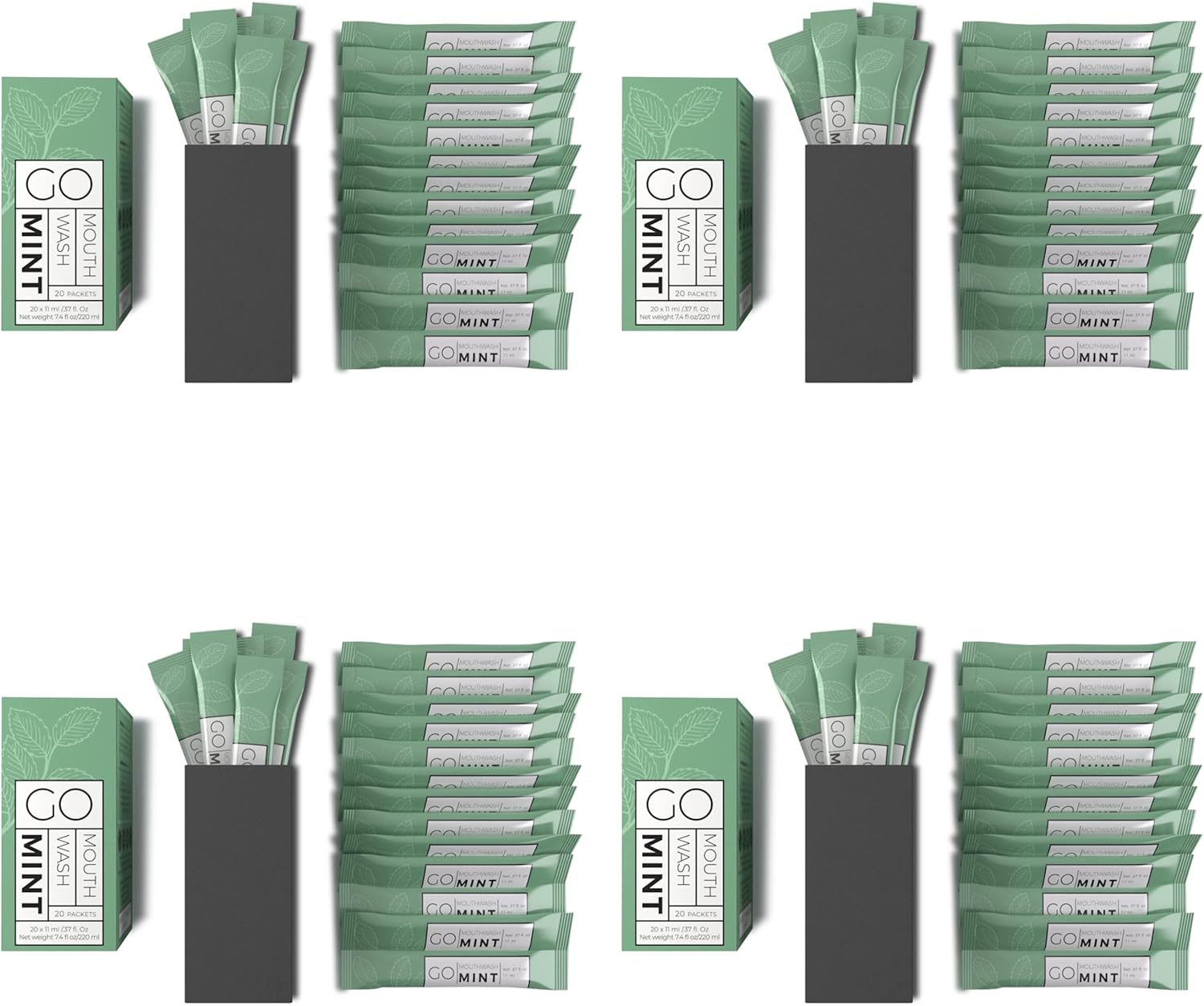 GO Travel Size Mint Mouthwash Packets - TSA Compliant, Reduces Bottle Waste, Fresh Breath On-The-Go mint 0.37 Fl Oz (Pack of 80) exp 03 25 2026