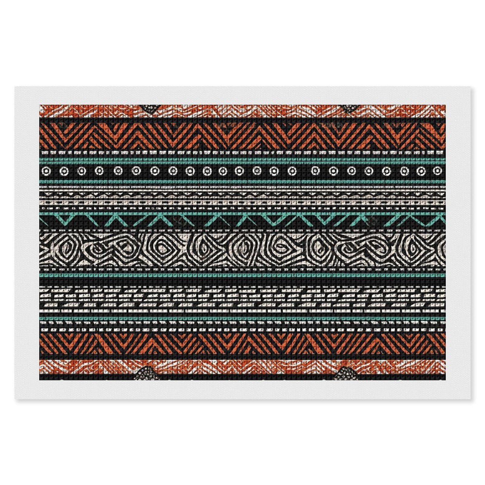 Ethnic Turtle Striped Diamond Art Kits for Adults, DIY 5D Diamonds Painting Kits for Beginner, Round Full Drill Diamond Dots Painting, 8"x12" Diamonds Pictures Gem Art and Crafts Wall Decor