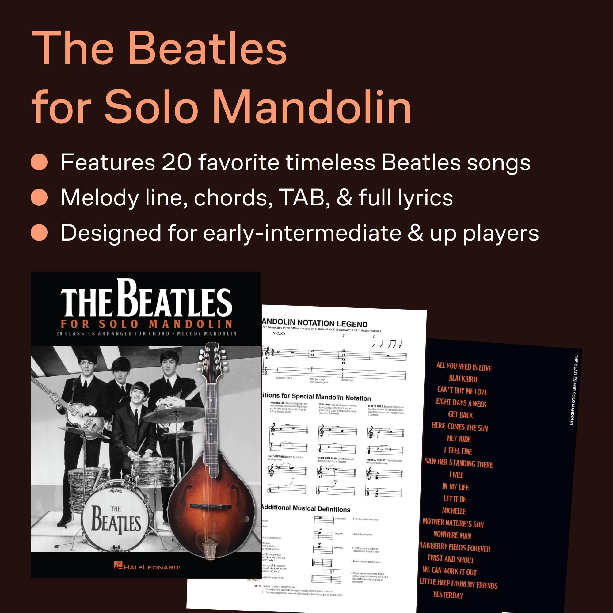 The Beatles for Solo Mandolin. Mandoline.