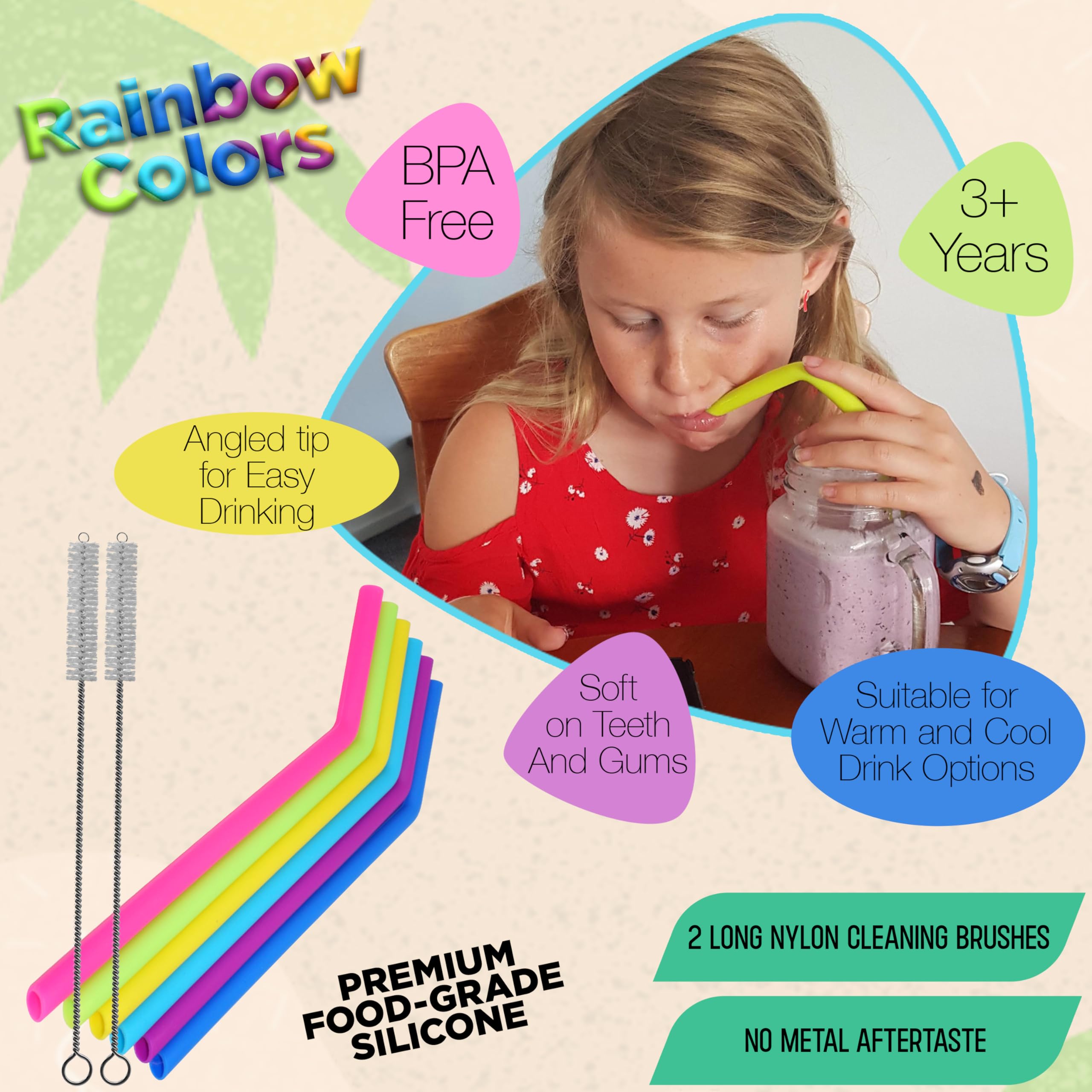 IRON FLASK Pajitas Reutilizables, 6 Popotes De Acero Inoxidable O Plástico Con Puntas De