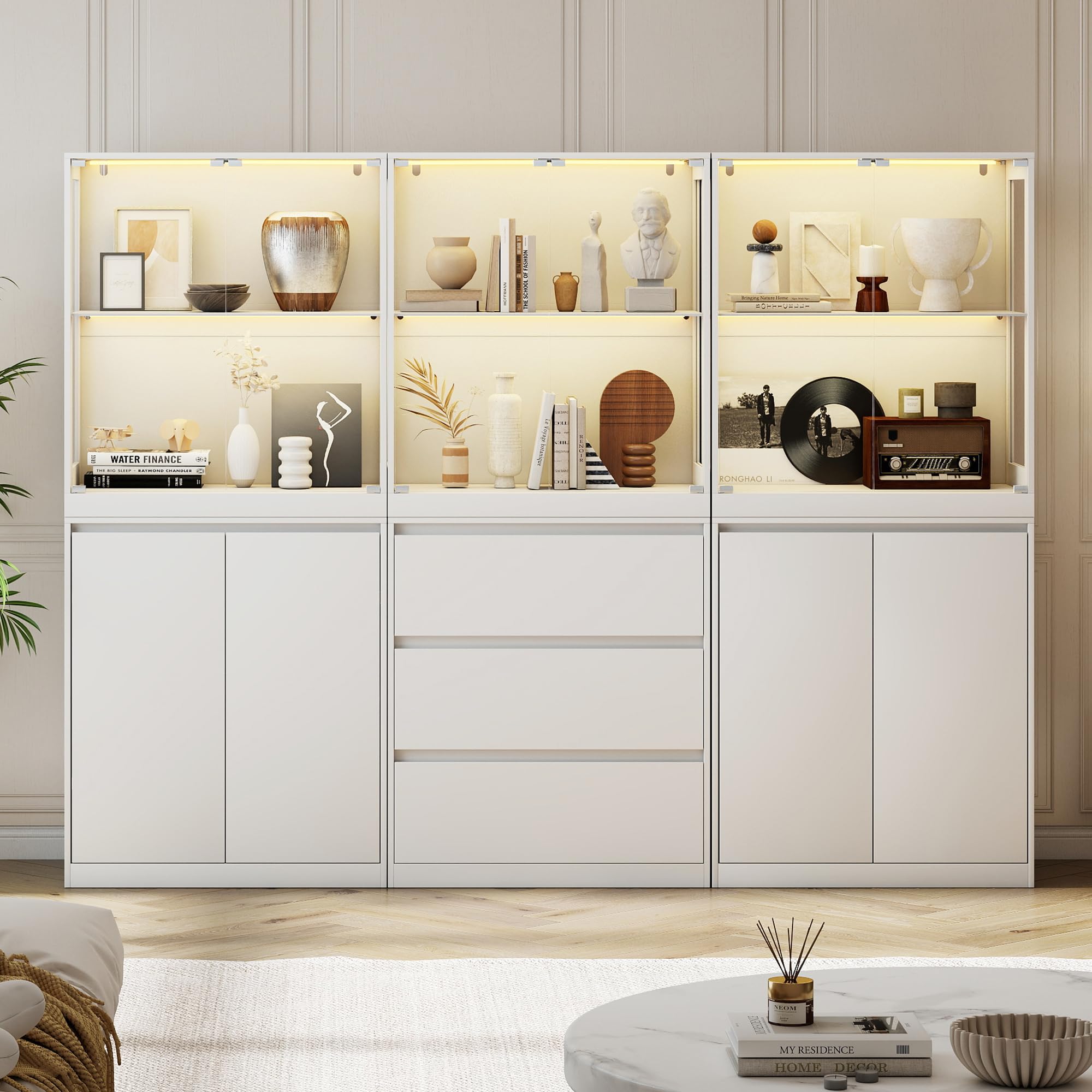 AMERLIFE 72" H DIY Modular Cabinet, 6-Piece Storage &amp; Display Units