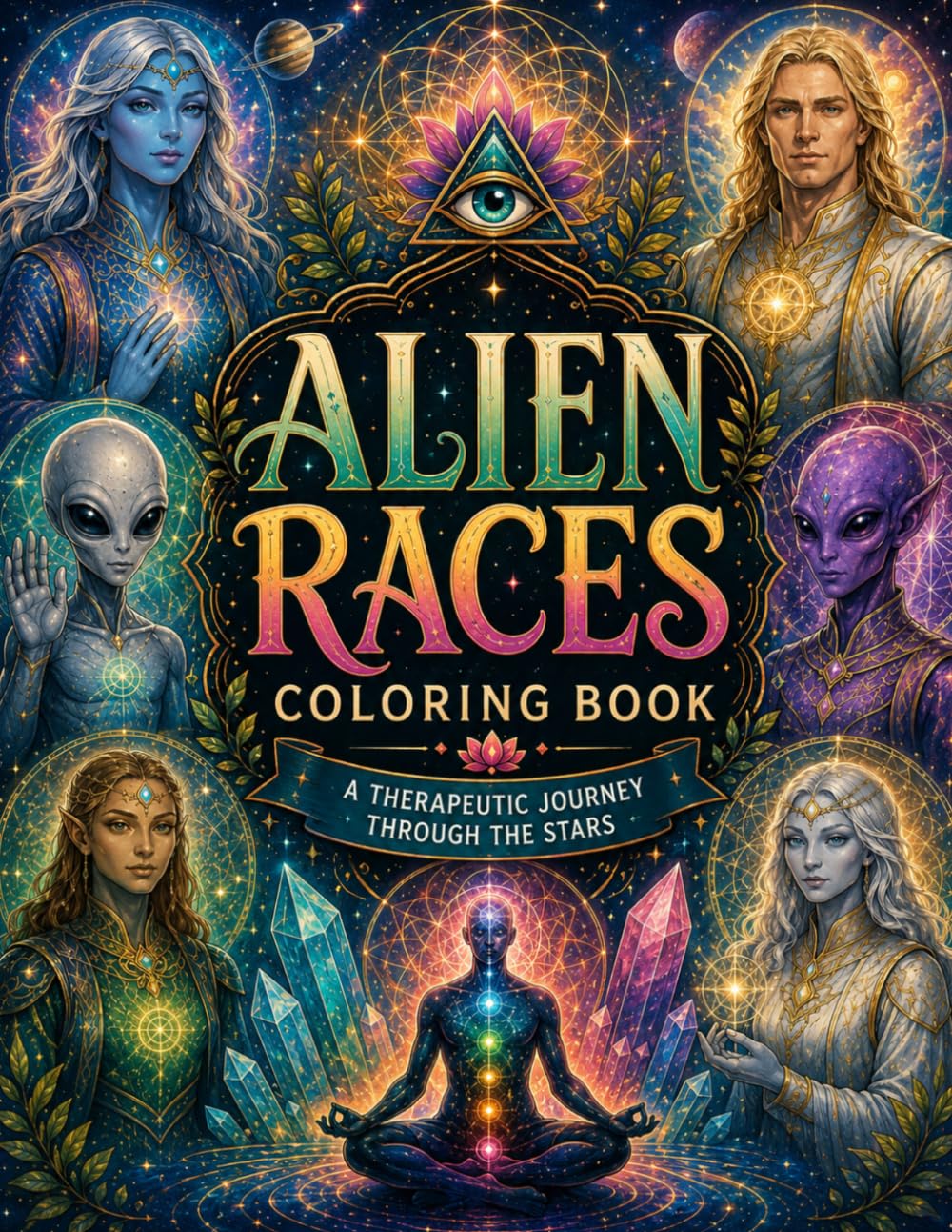 ALIEN RACES COLORING BOOK: A THERAPEUTIC JOURNEY THROUGH THE STARS