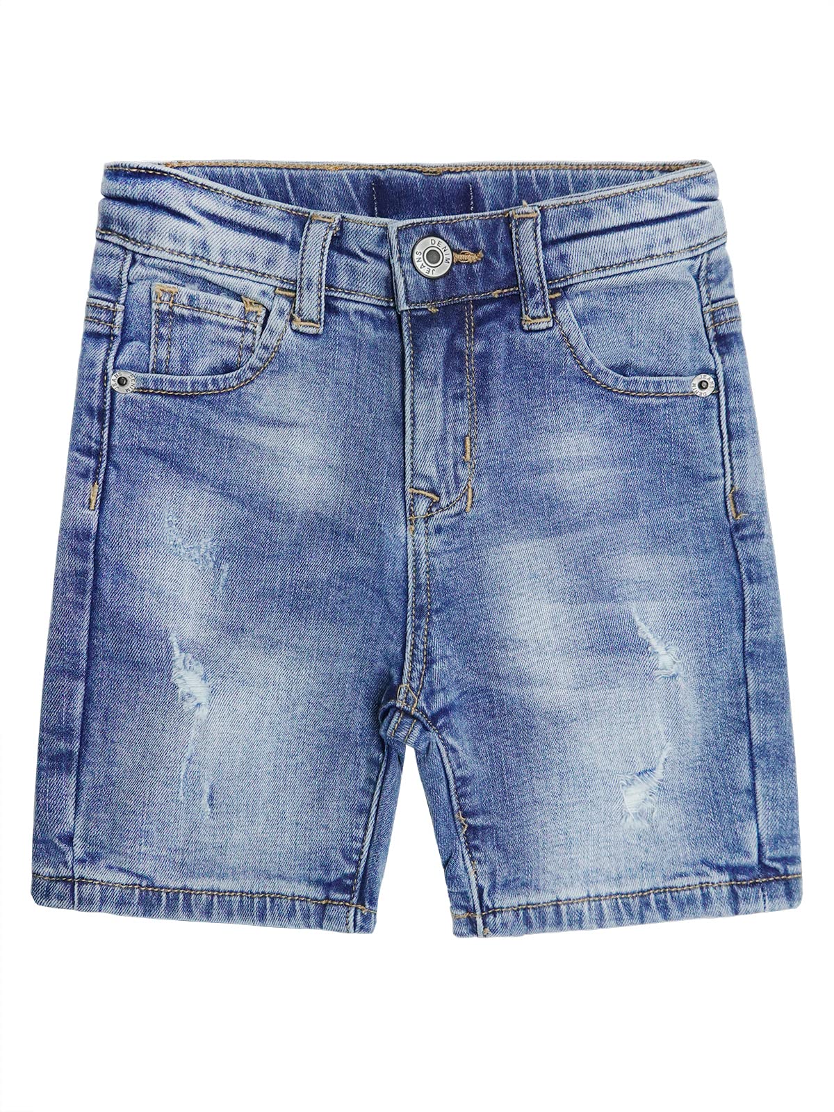 KIDSCOOL SPACE Denim Shorts Für Babys & Kinder – Zerrissene Jeans-Shorts Mit Offenem Saum, Stonewashed, 5 Taschen
