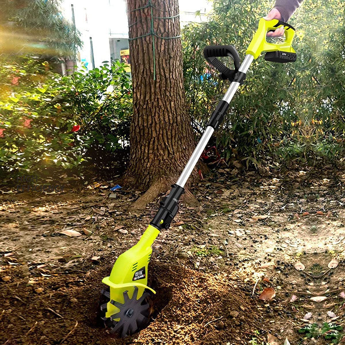Motozappa da giardino 20V Motozappa elettrica portatile senza fili, con batteria ricaricabile e caricabatterie da 5200 mAh, motozappa elettrica a mano Coltivatore di terreno per giardino, orti