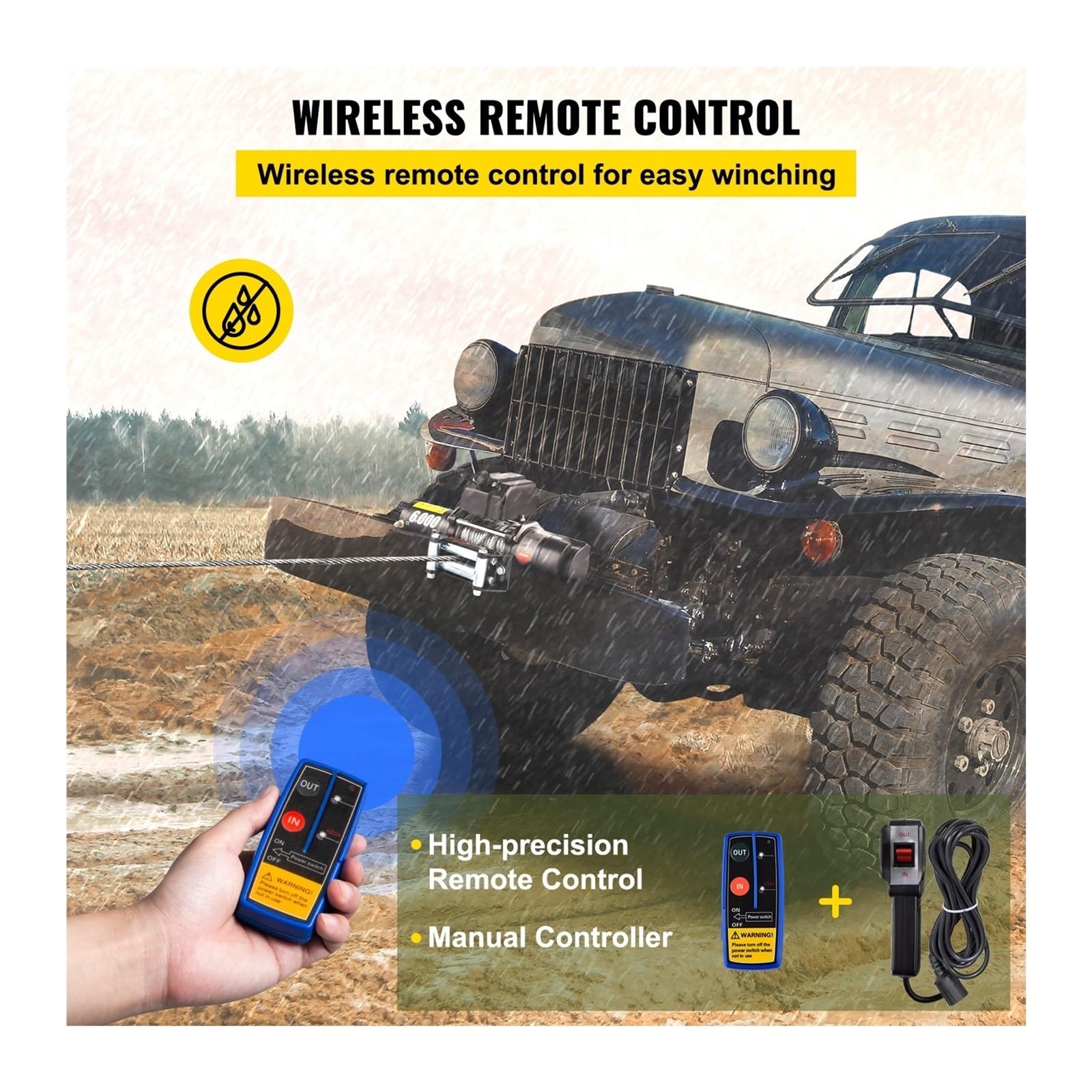 6000LBS 12V Elektrische Winde for 4X4 13M Stahl Kabel Auto Anhänger Seile Abschleppgurt Mit Drahtlose Steuerung ATV Lkw Off Road Für DIY-Anfänger