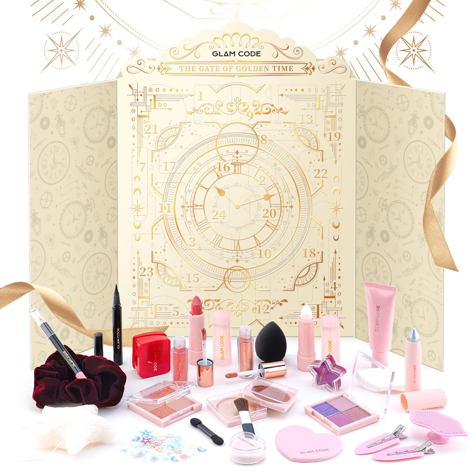 Glam Code Makeup Advent Calendar 2025, 24 Days Beauty Gift Set for Adult Women & Teen Girls – Christmas Countdown Calendar Beauty & Cosmetics Holiday Surprise Make Up Gift Kits