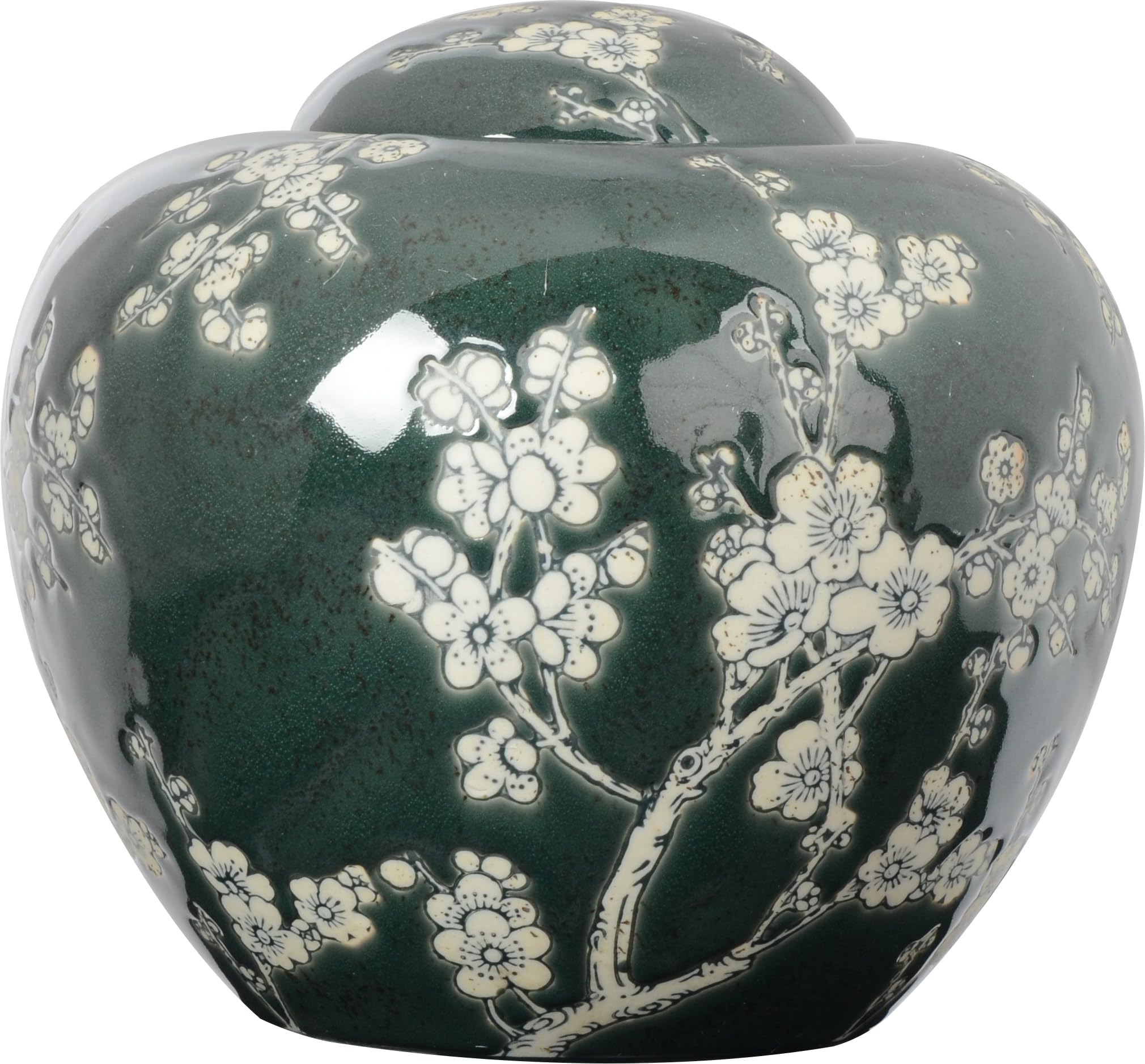Ceramic Cremation Urn for Ashes Unique Painted Flowers Vase Memorial Large Urn for Ashes Adult Urn Vase hand-painted Grey
