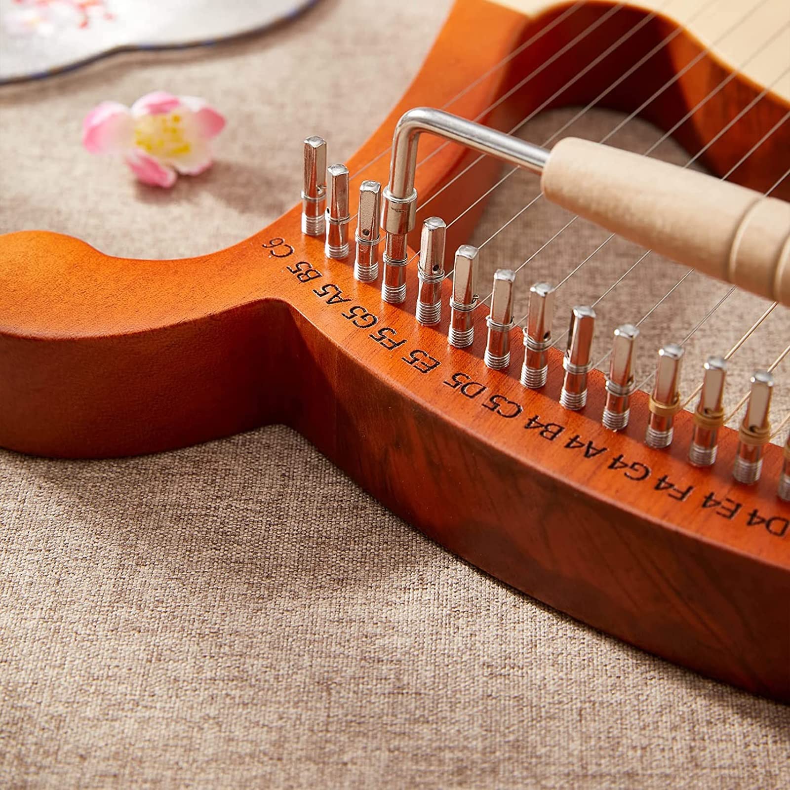 Arpa Lira 19 Corde - Strumento Musicale In Mogano Per Principianti
