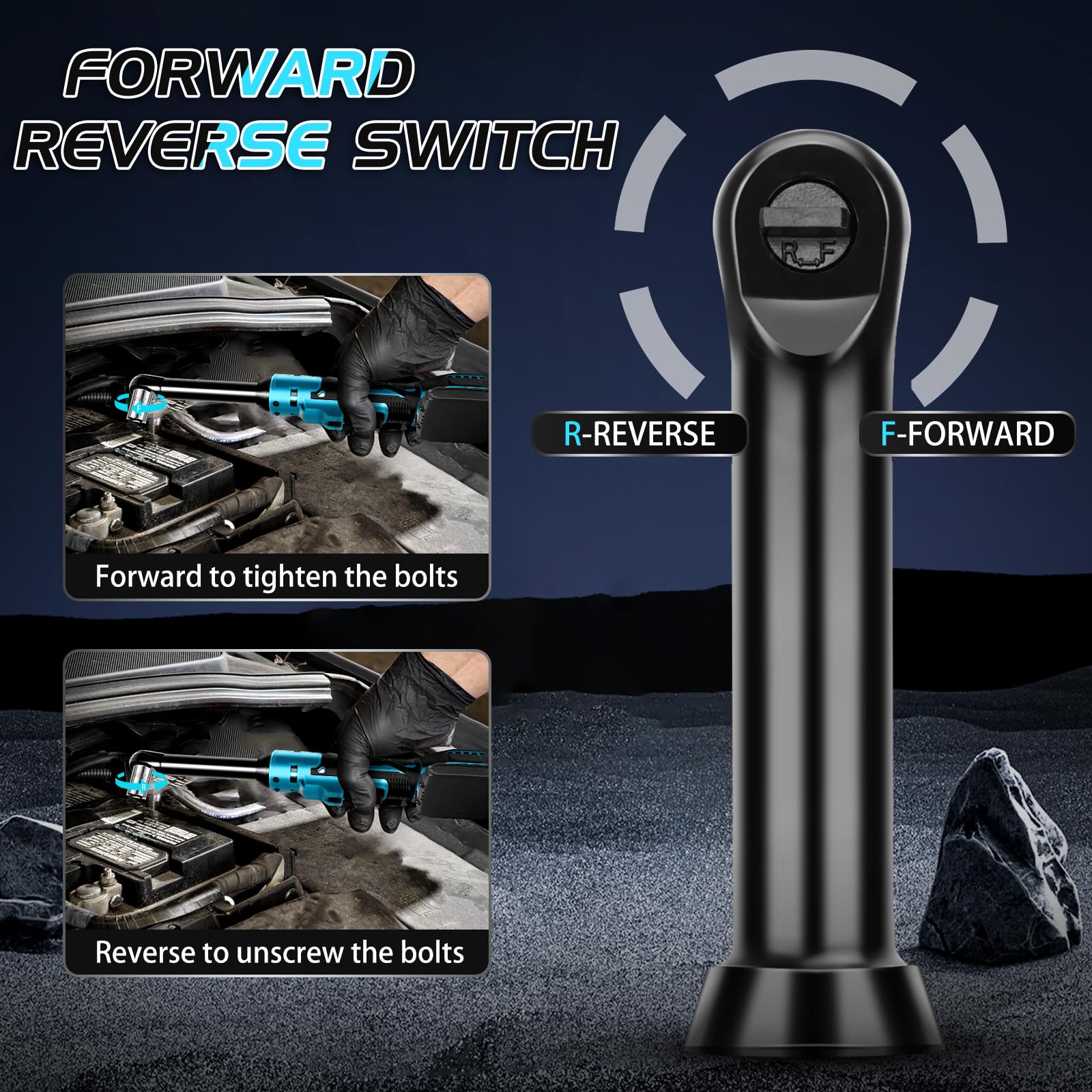 Accu Ratelsleutel Voor Makita 18V - 3/8 Inch Verlengde 16cm Stang Met LED-licht, 80 Nm, 320 RPM (zonder Accu)