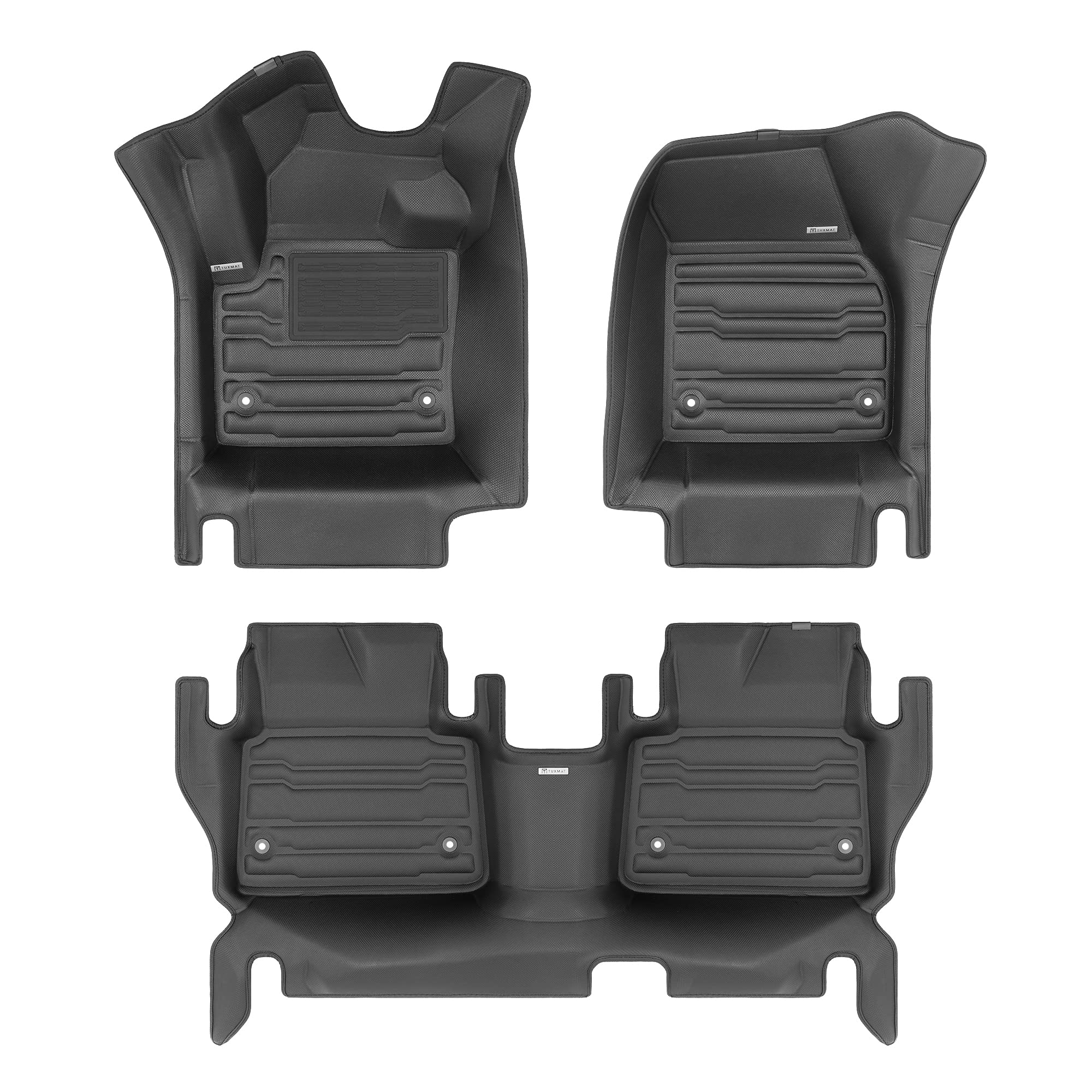 TuxMat - for Land Rover Discovery Sport 5-Seater 2023-2026 Models - Custom Car Mats - Maximum Coverage, All Weather, Laser Measured - This Full Set Includes 1st and 2nd Rows