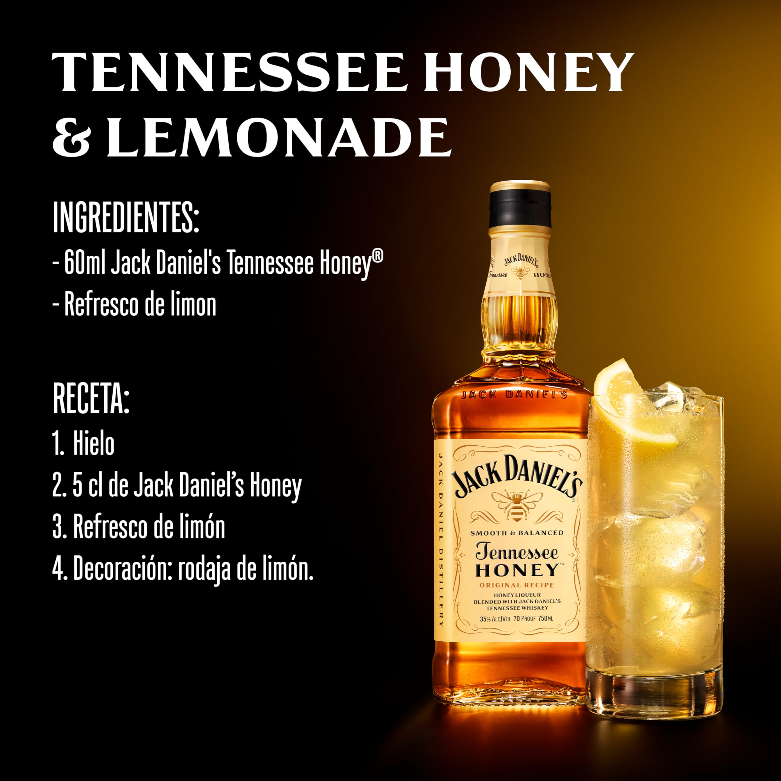 Jack Daniel's Tennessee Honey Whiskey, 35% Vol, 700ml