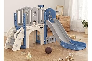 KORIMEFA 7-in-1 Toddler Slide Climb and Playset