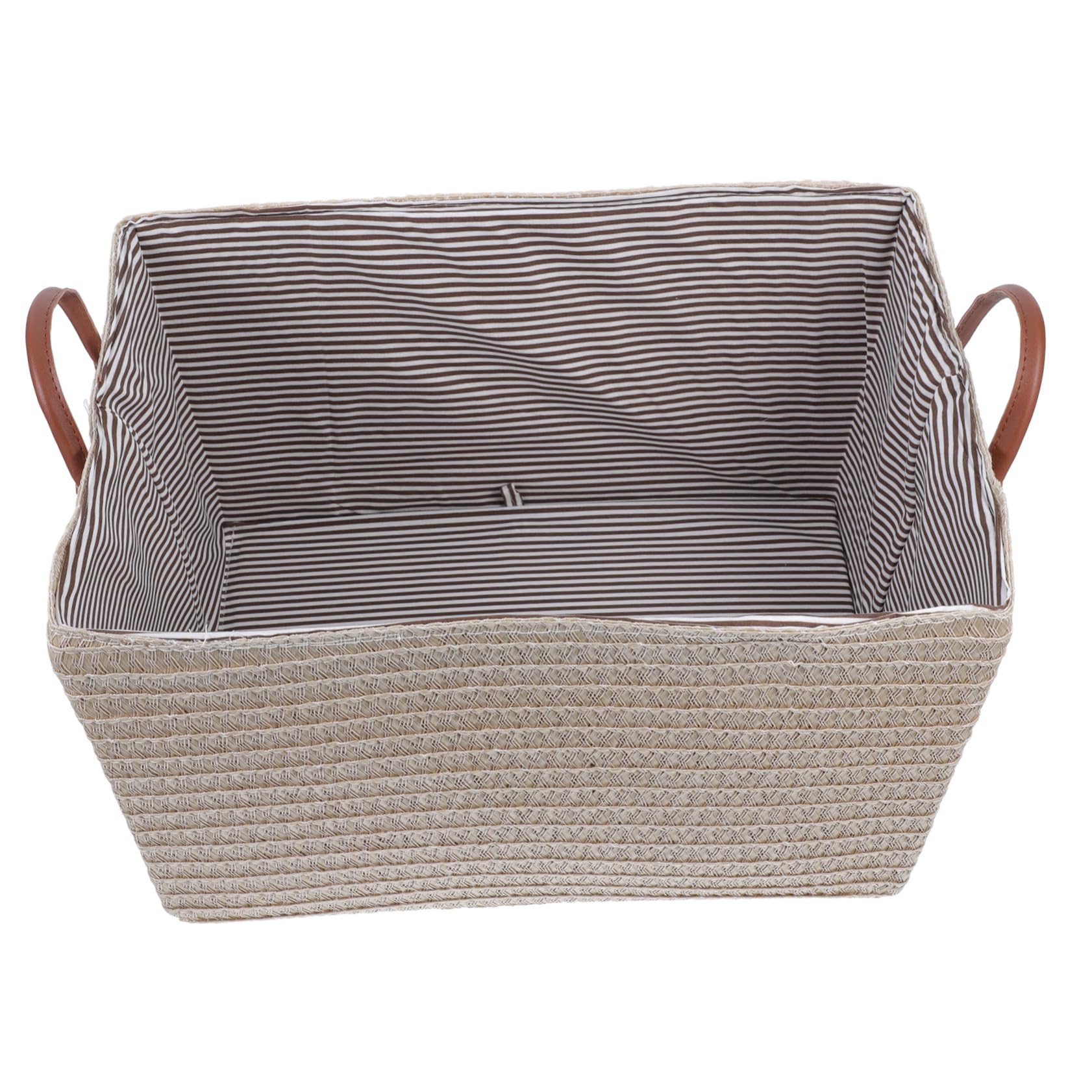 Panier de rangement pliable osier beige SOIMISS 45x35x25 cm pour ranger rapidement linge et jouets