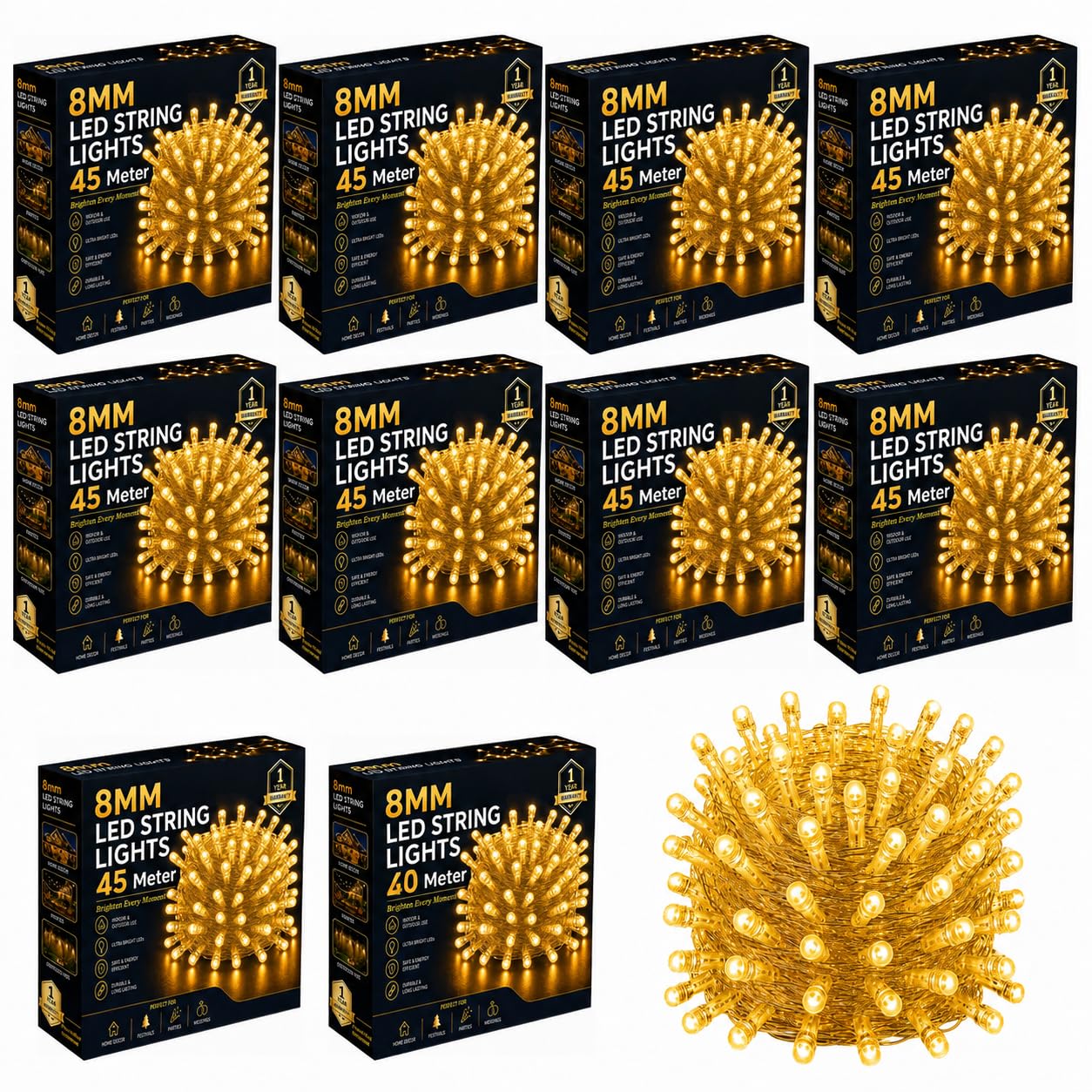 Gesto 45m LED String Lights - Warm White Fairy Lights -10
