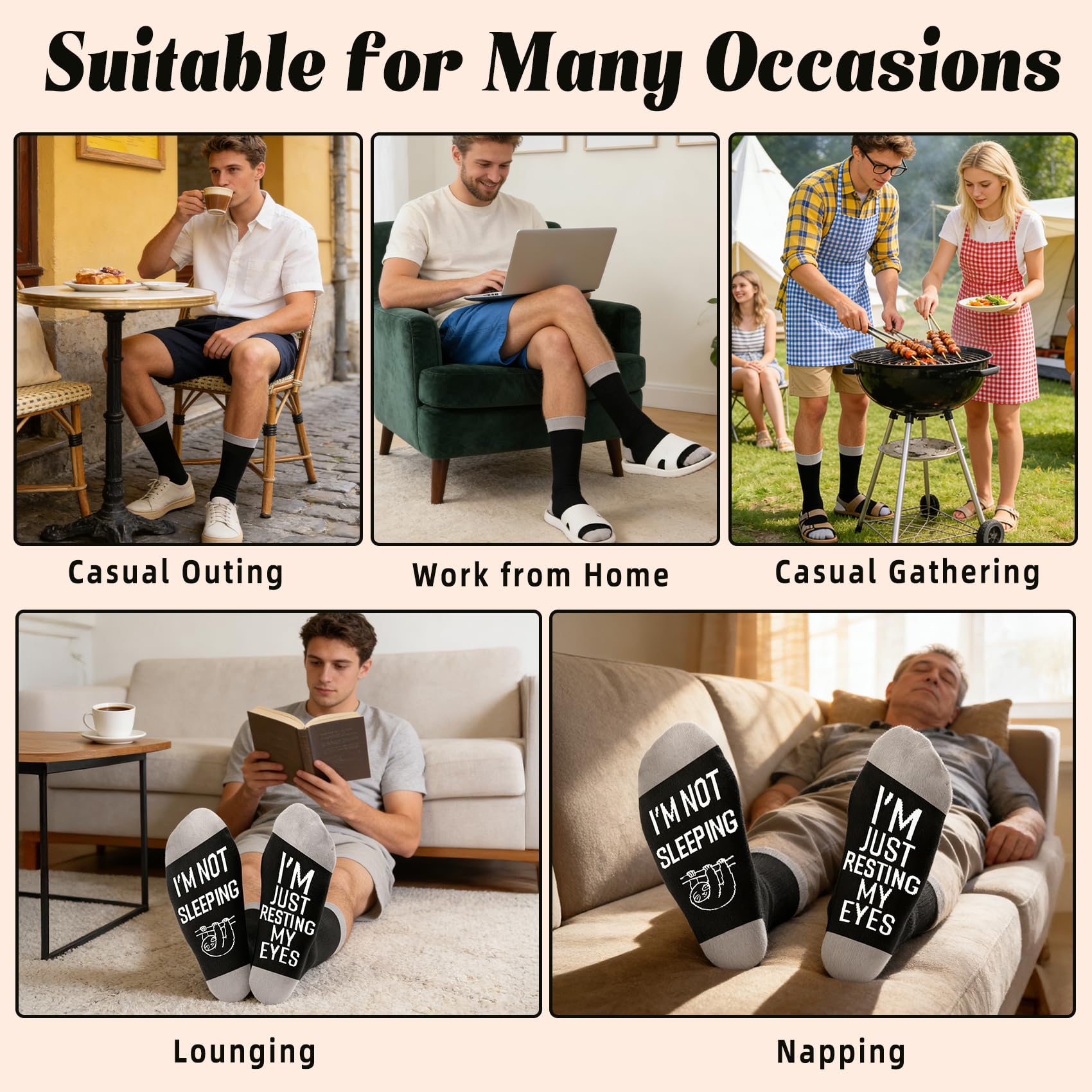 Funny Gifts for Men Women, Fathers Mothers Day Humor Novelty Crew Sock Birthday Present for Couple Friend