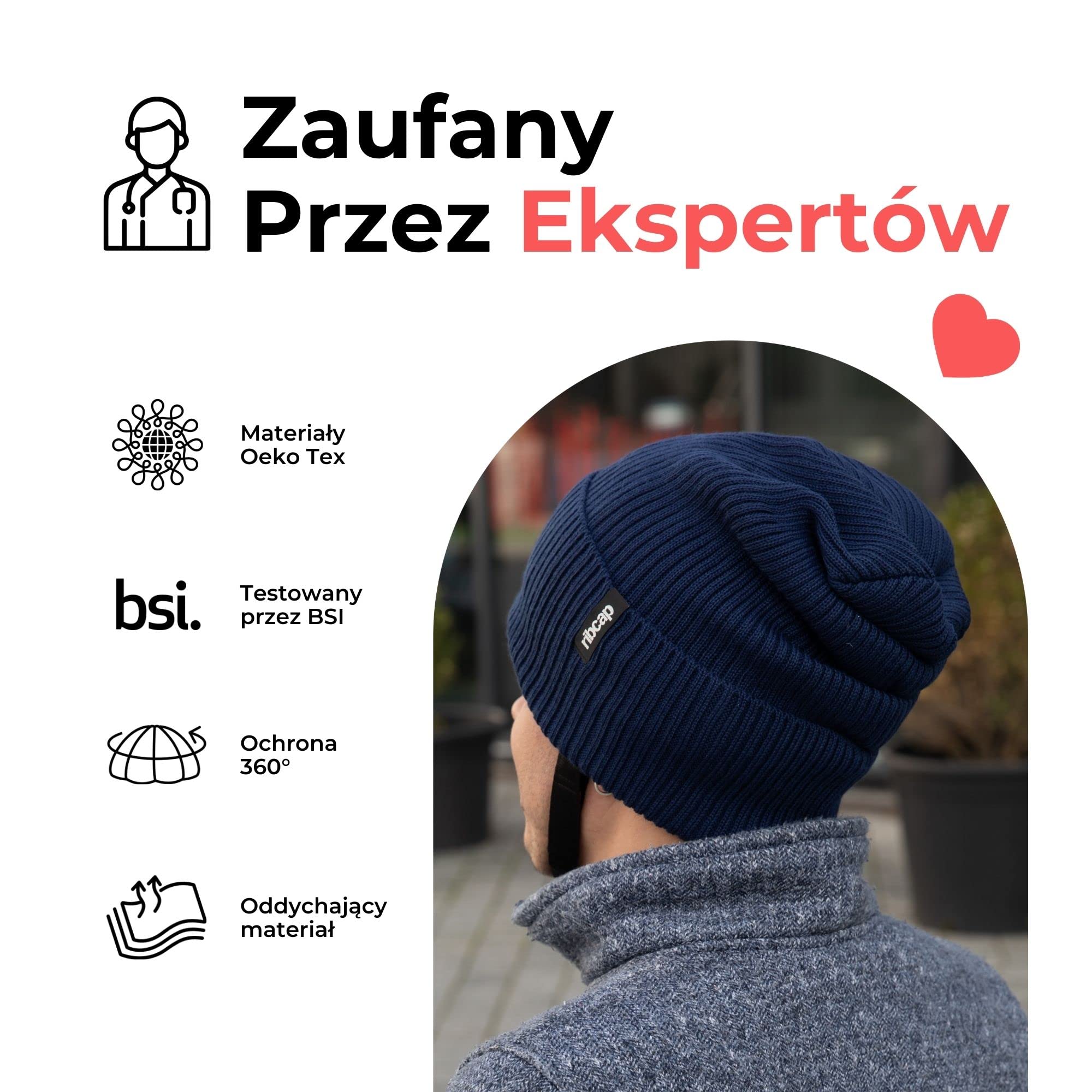 Ribcap Lenny Kask Ochronny Klasy Medycznej | Miękki Przeciwko Epilepsji | Ochronny Przeciw Padaczce | Modny i Bez Piętna
