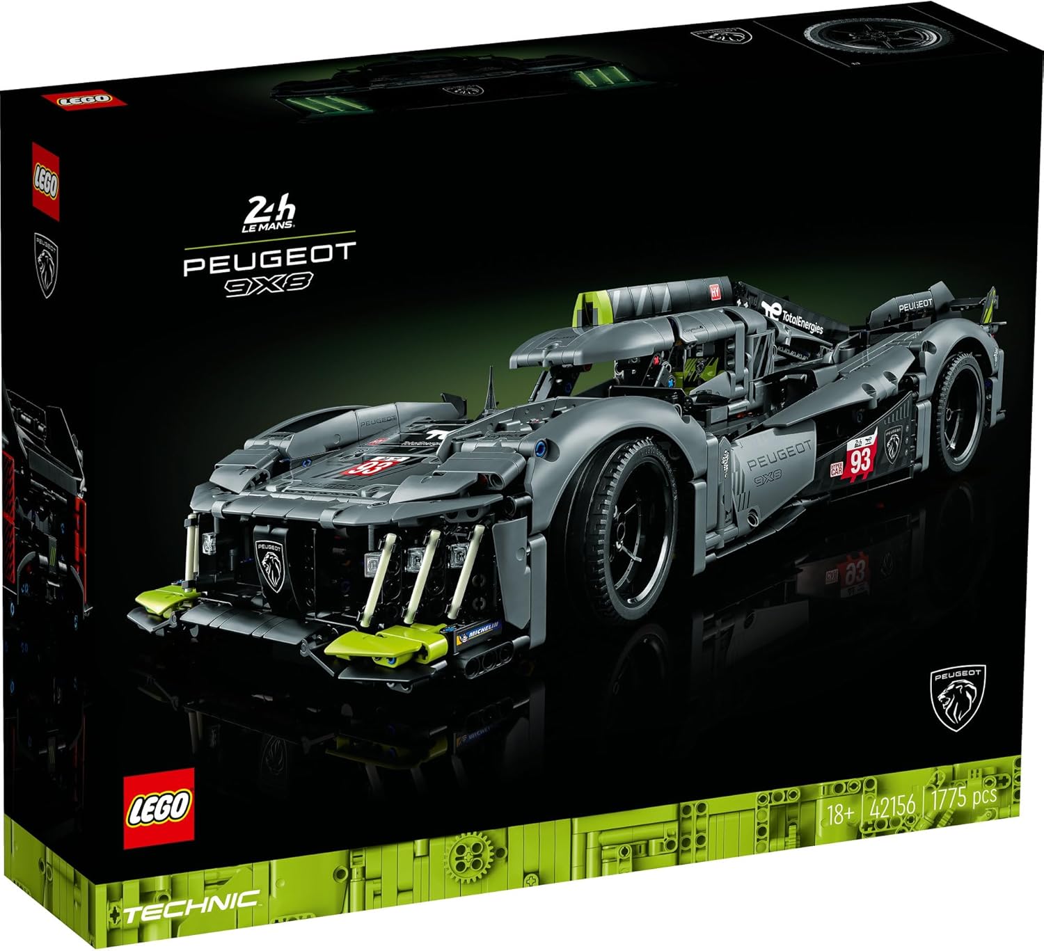 LEGO 42156 Technic PEUGEOT 9X8 24H Le Mans Hybrid Hypercar, Race Car Model Kit For Adults to Build, Christmas Activity, Gifts for Men, Women, Him or Her, 1:10 Scale, Collectible Advanced Set