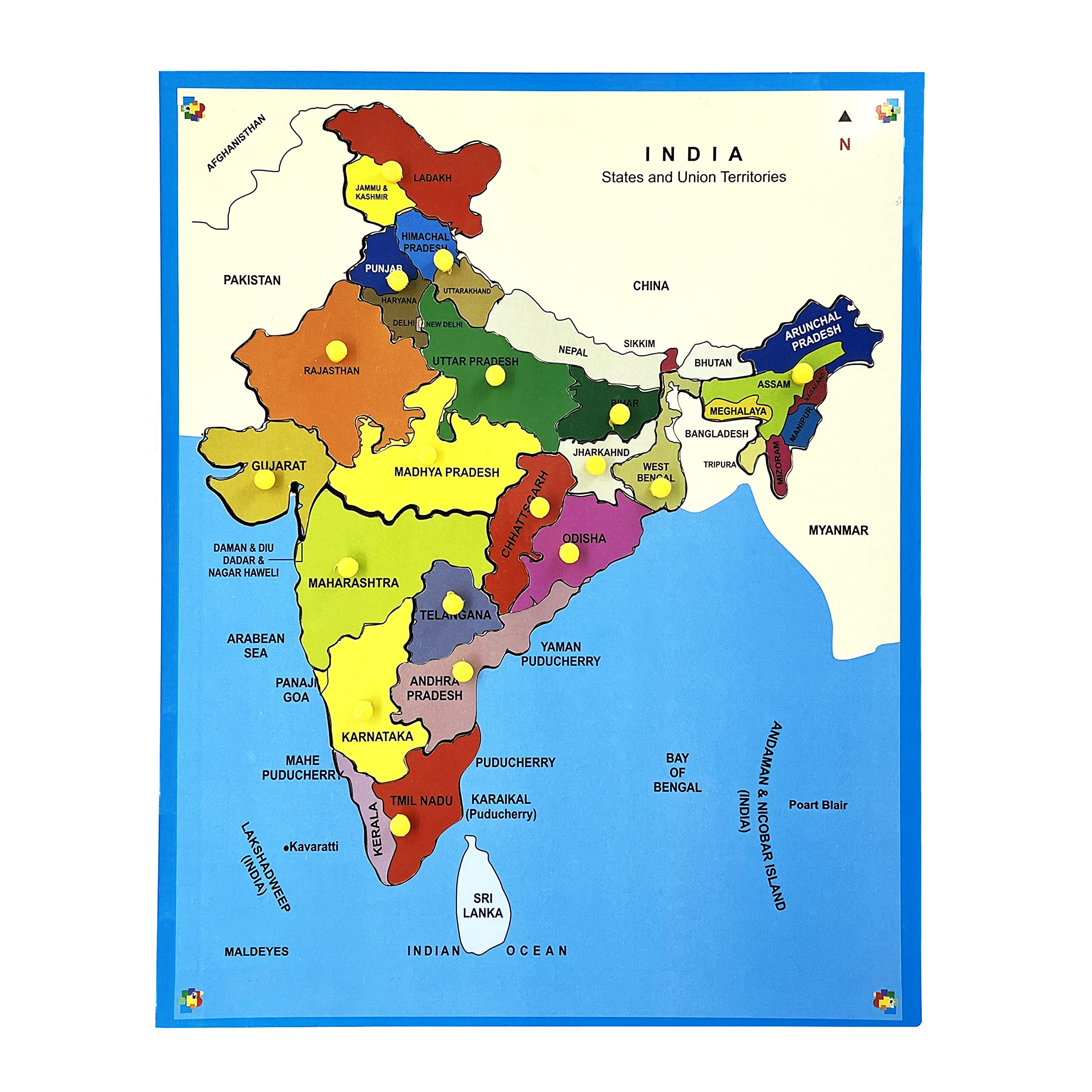 Eduway Wooden India Map Puzzle Board for Learning & Educational with Pictures | Montessori Activity Toys for Kids | Building Blocks for Pre Schoolers Child Toddler 3, 4, 5+ Years and above (B0C6TL1WN7) Amazon Price History, Amazon Price Tracker