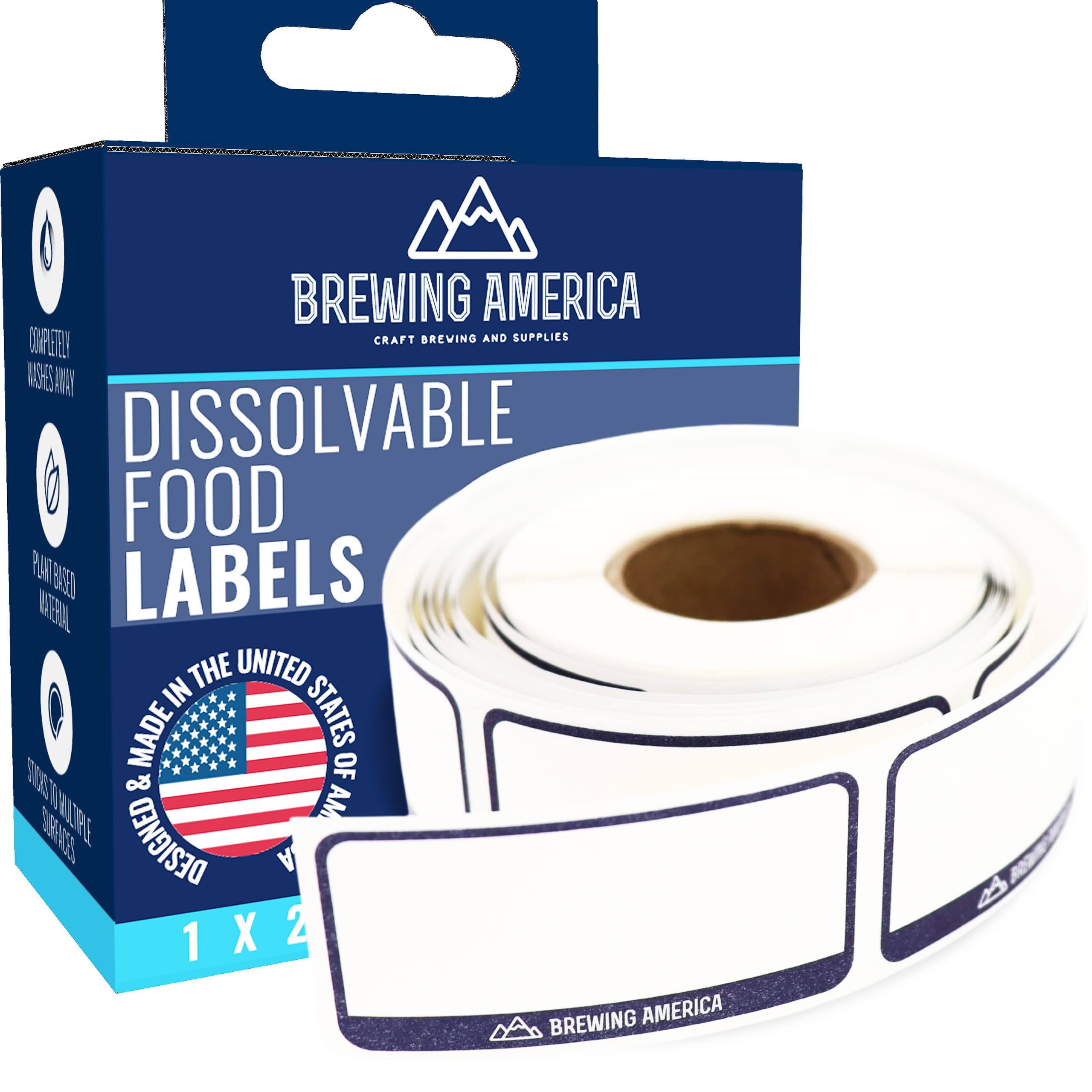 Dissolvable Food Labels for Food Containers - Made in USA - Great for Food Prep, Pantry, Canning, Freezer, Mason Jar Storage, Bottles and Rotation– No