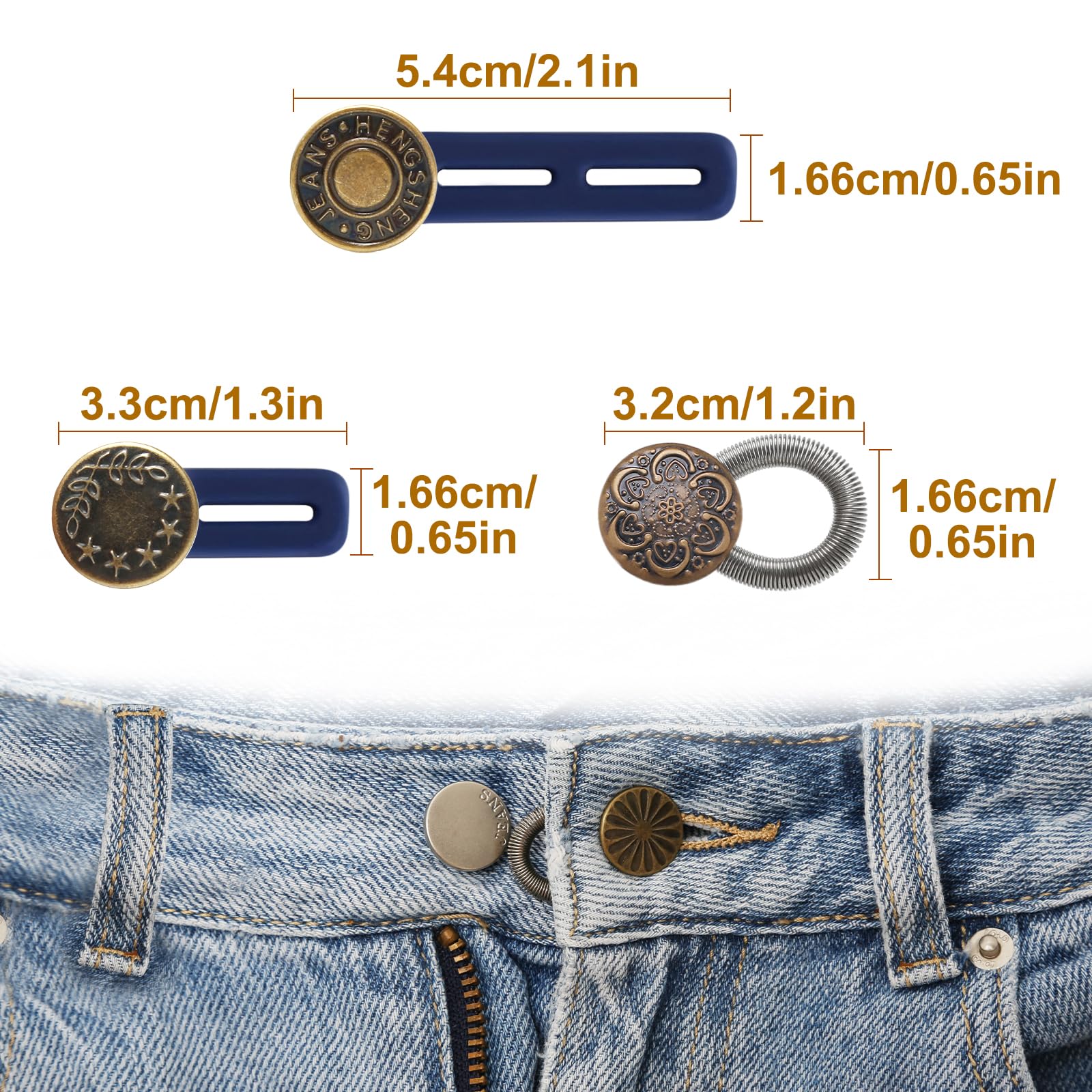 GALDOEP 9 Pièces Ensemble D'extension De Bouton De Pantalon De Jean Extendeurs Boutons，bouton