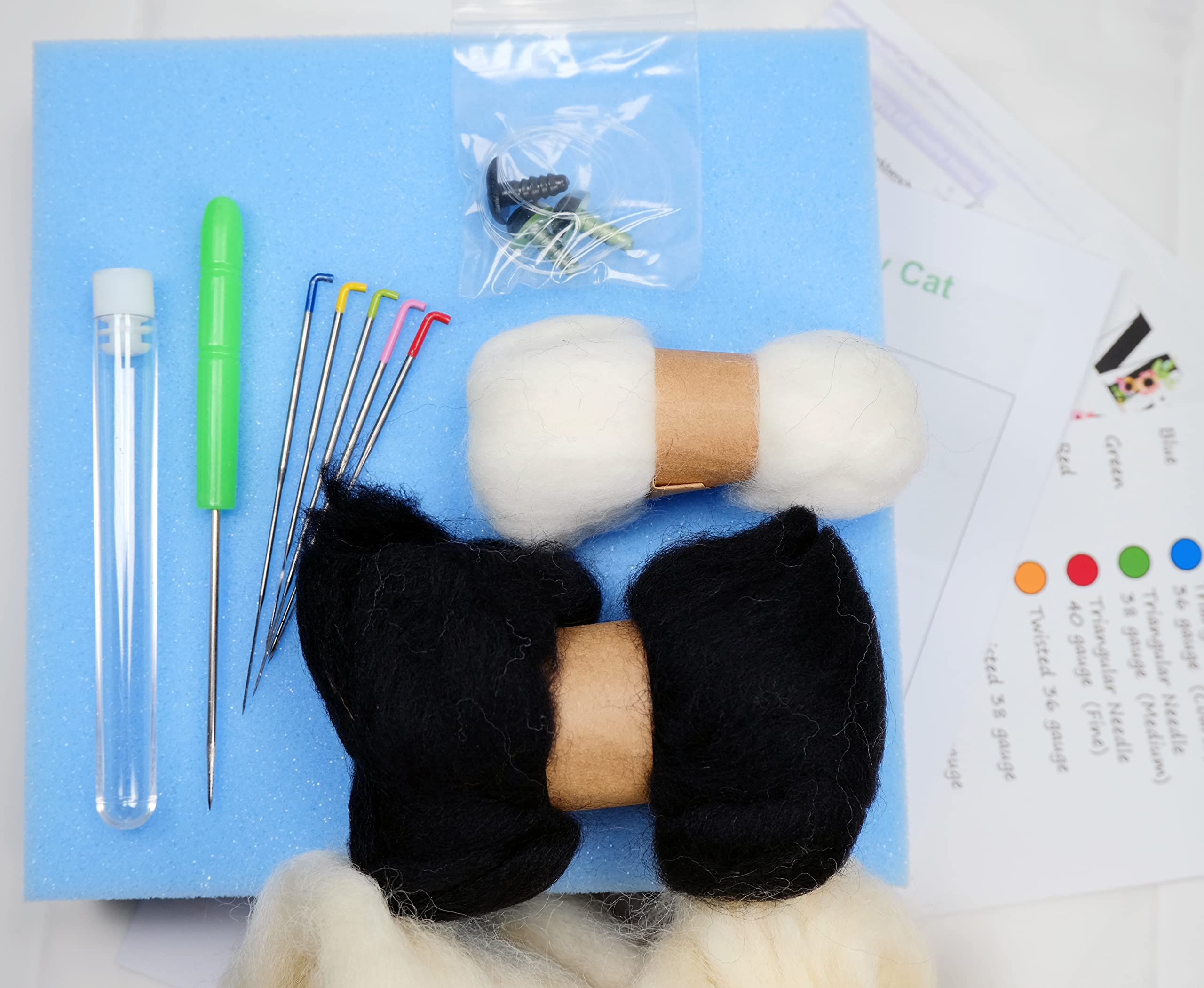 Amazon.co.jp: 黒猫 羊毛フェルト キット 初心者 高さ16cm 羊毛毡 : ホビー