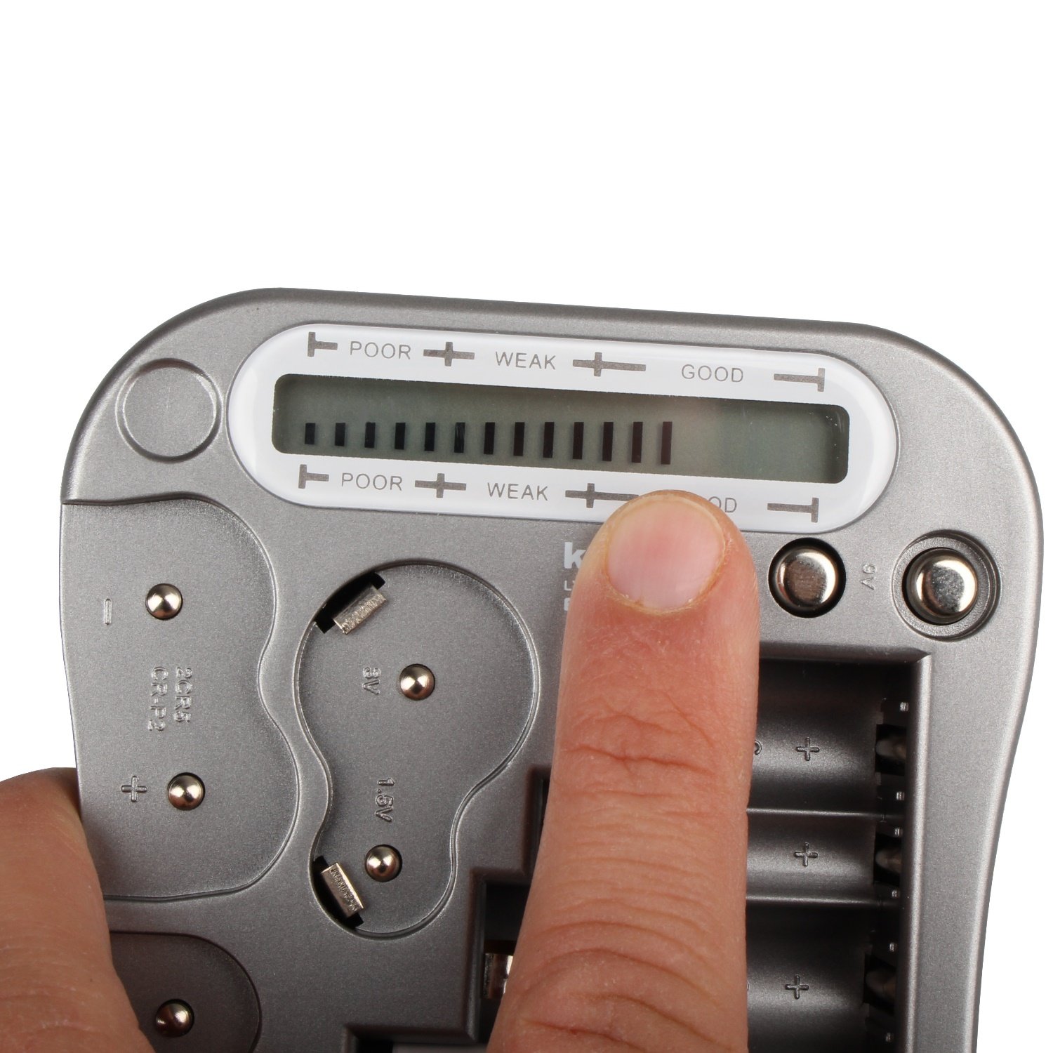 Kraftmax V2 Testeur de batterie professionnel avec écran LCD pour piles boutons