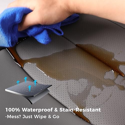 Vista 44 de coverdream Rogue - Juego completo de fundas de asiento de poliéster para Nissan Rogue 2021 2022 2023 2024 2025 2026 (no para deportes), totalmente