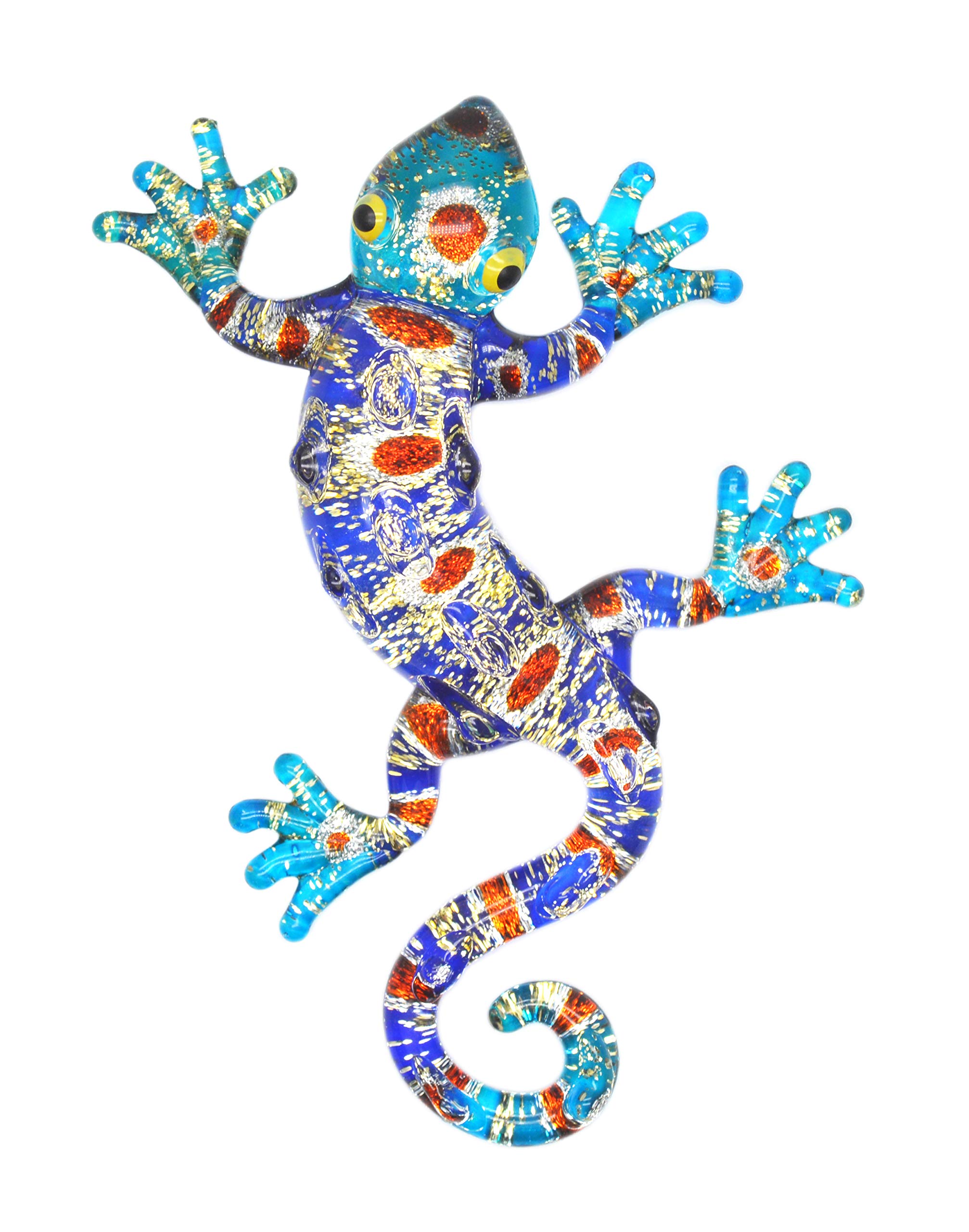 ChangThai Design Minúscula estatueta de lagartixa pontilhada azul