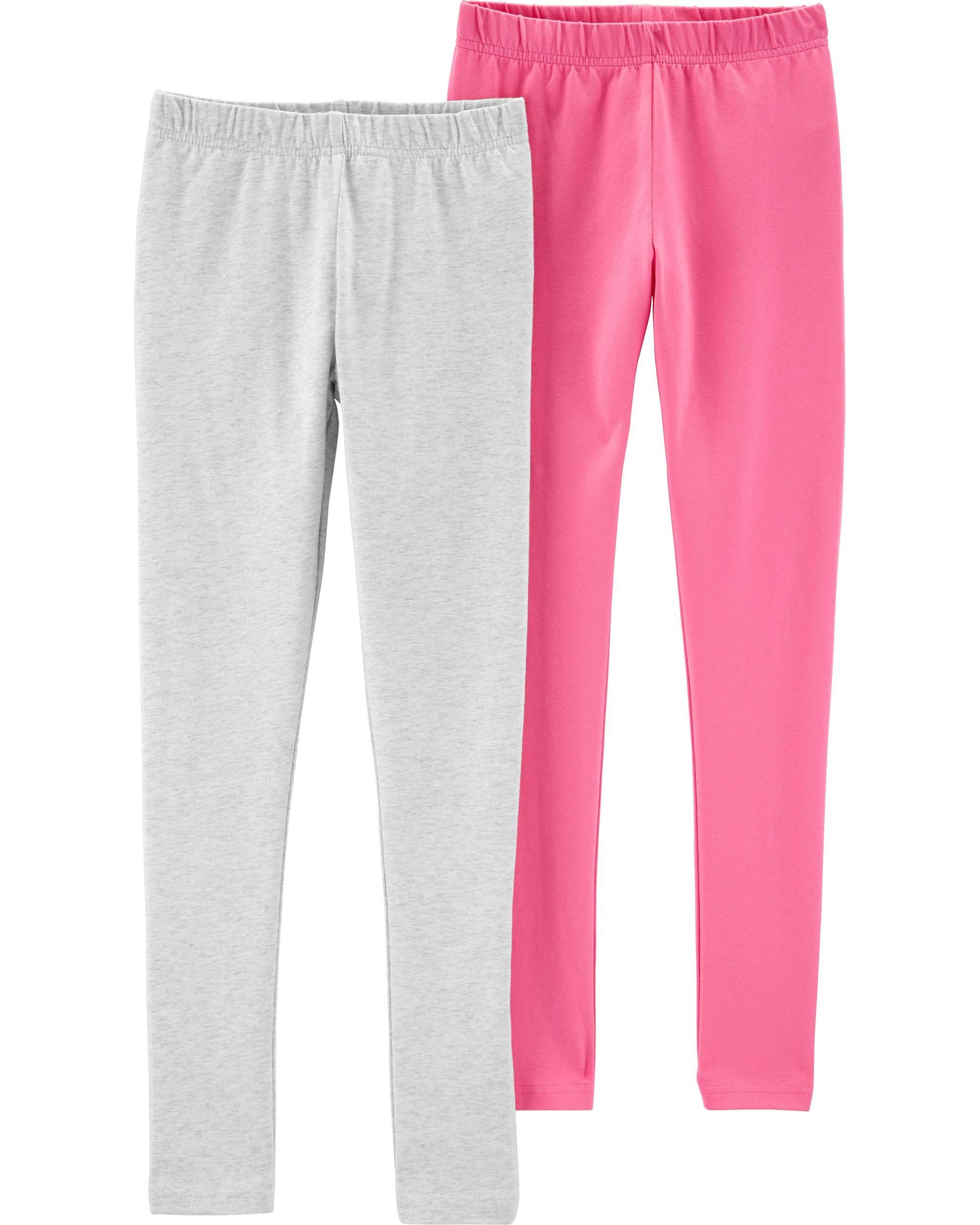 Carter's Girls' Baby, Toddler, Kids, 2 Pack Cotton Leggings