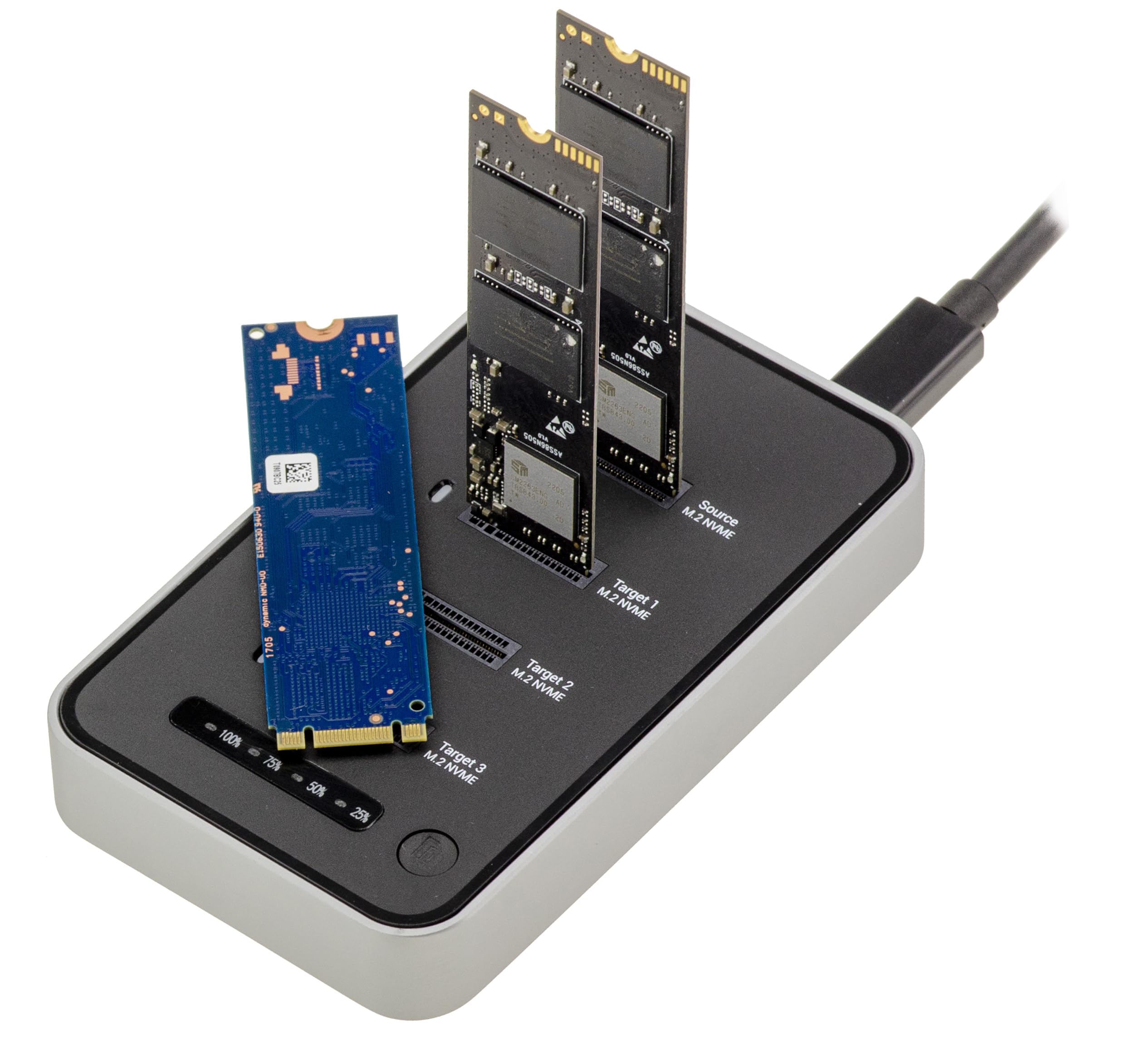 KALEA-INFORMATIQUE Thunderbolt-Dock mit 40 Gbit/s für 4 M.2 NVMe PCIe, eigenständige Klonstation für 1 auf 3 SSDs, USB4-kompatibel, gleichzeitiger Zugriff auf alle 4 SSDs
