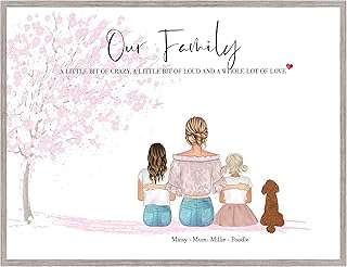 Family Gifts, Personalised Family Portrait Print, Personalised Gifts, Customisable Illustration, Gift for Mum, Gift for Dad, Birthday Gift Mum, Christmas Presents for Mum, UNFRAMED Print