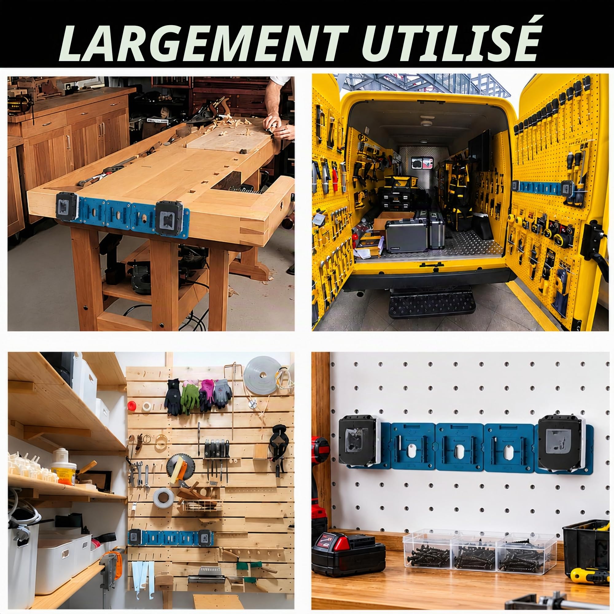 Lot de 12 supports de batterie compatibles avec Makita 18 V pour BL1860, BL1850, BL1840, BL1830 (avec 20 vis, pas de batterie)
