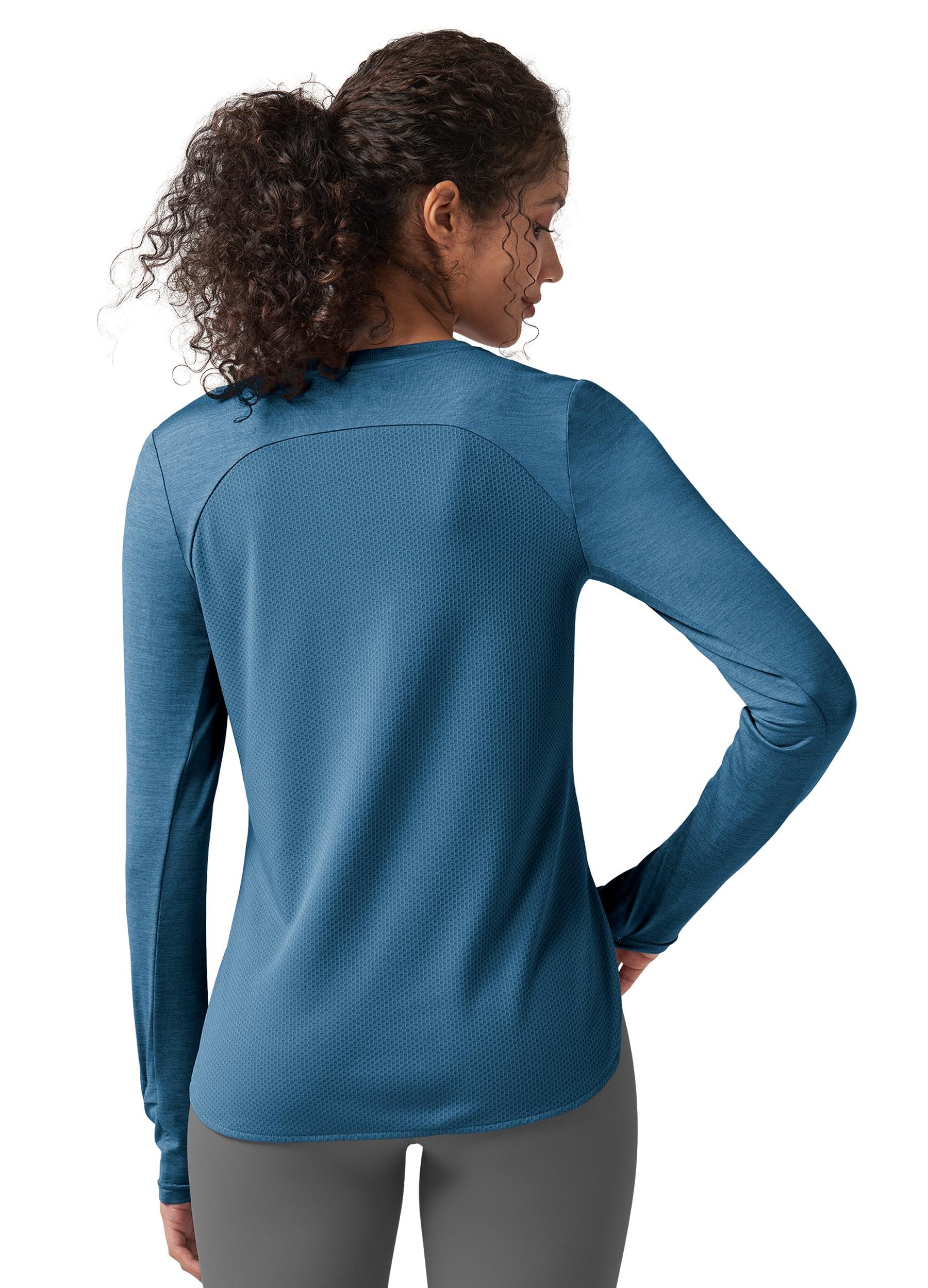 Willit Top da donna a maniche lunghe per allenamento, corsa, atletica, ad asciugatura rapida, leggera, per yoga, palestra, UPF 50+