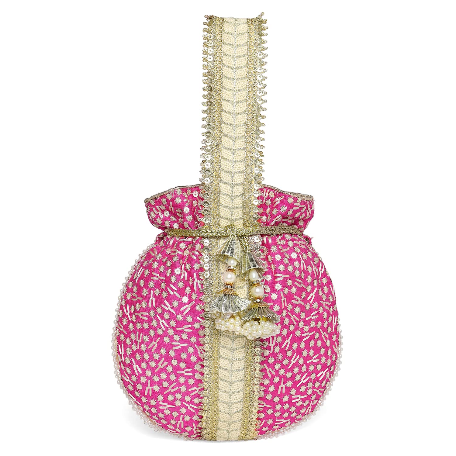 Peora Rani Pink Potli Bag for Women Handmade Evening Wristlet Handbag Stylish Bridal Purse Fashion Bag for Girls (P93RP) (B0BY2SNKBN) Amazon Price History, Amazon Price Tracker
