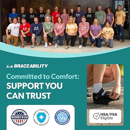Miniatura 8 de BraceAbility - Zapato postoperatorio para pie o dedo del pie roto  Bota de yeso médicaquirúrgica para caminar, dispositivo ortopédico para fracturas